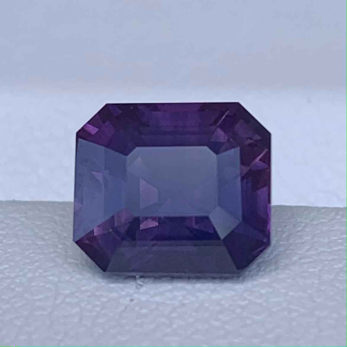 Purple Sapphire 3.00ct Heated  Natural Emerald Cut Violet Gemstone for Fine Jewelry