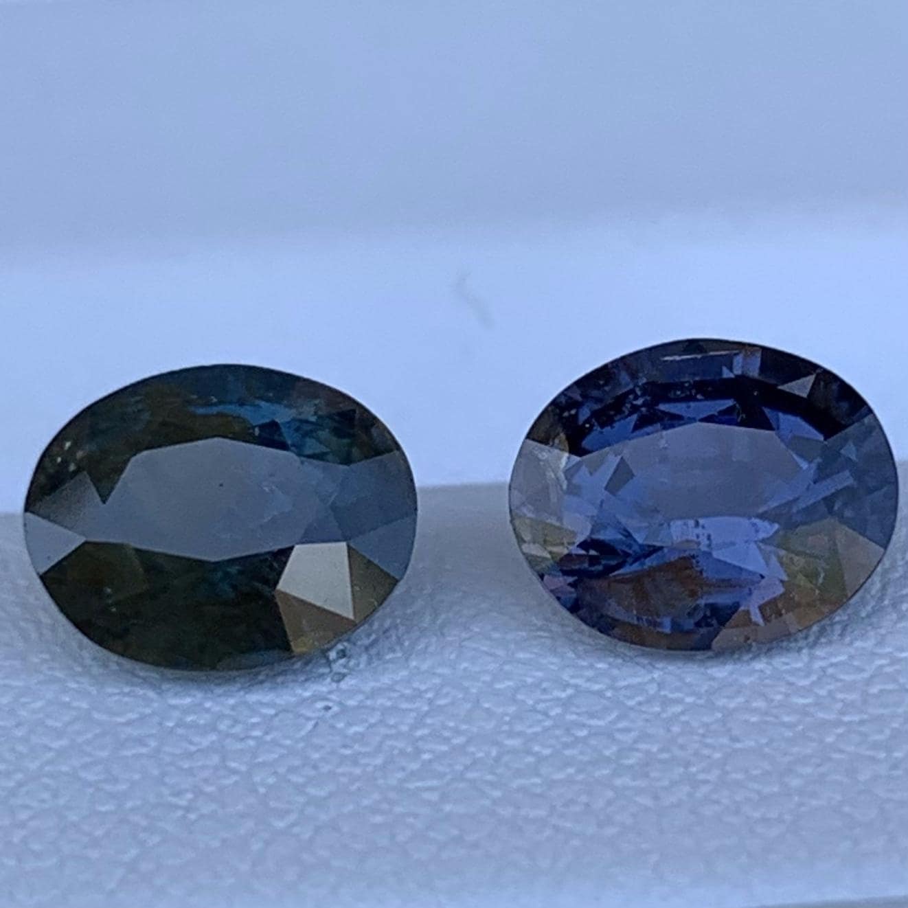 Bi-Color Spinel Mismatched Pair 2.93ct Total  Natural Purple, Blue & Green Gemstones for Fine Jewelry