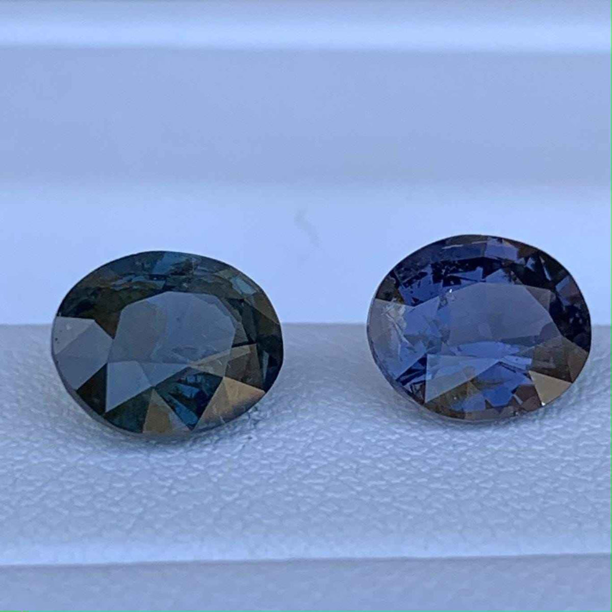 Bi-Color Spinel Mismatched Pair 2.93ct Total  Natural Purple, Blue & Green Gemstones for Fine Jewelry