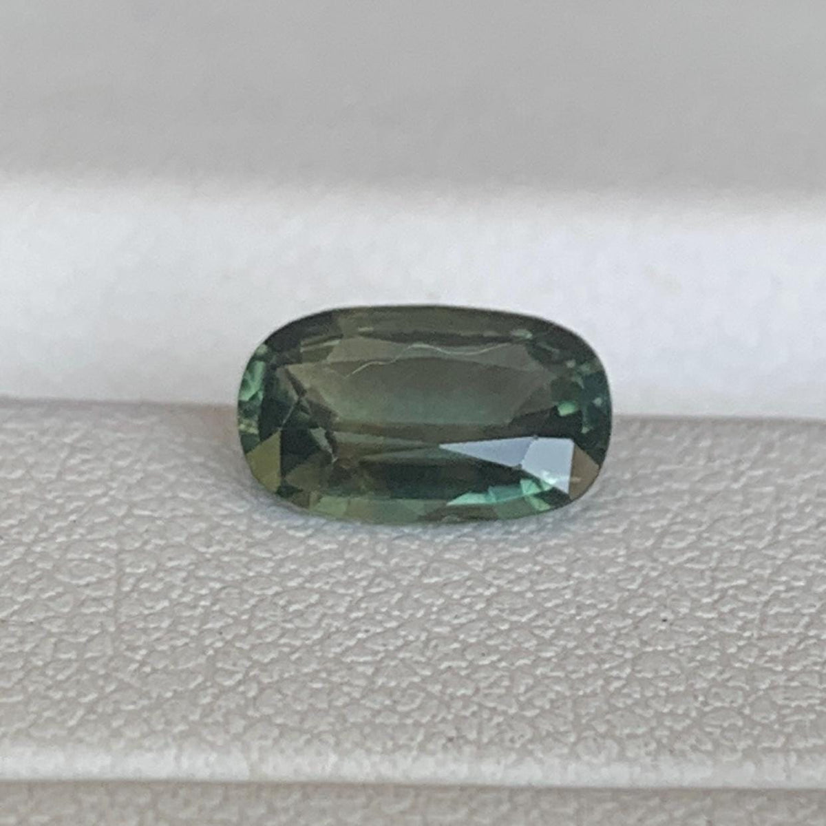 Olive Green Sapphire 1.24ct Unheated  Natural Long Cushion Cut Green Sapphire Gemstone