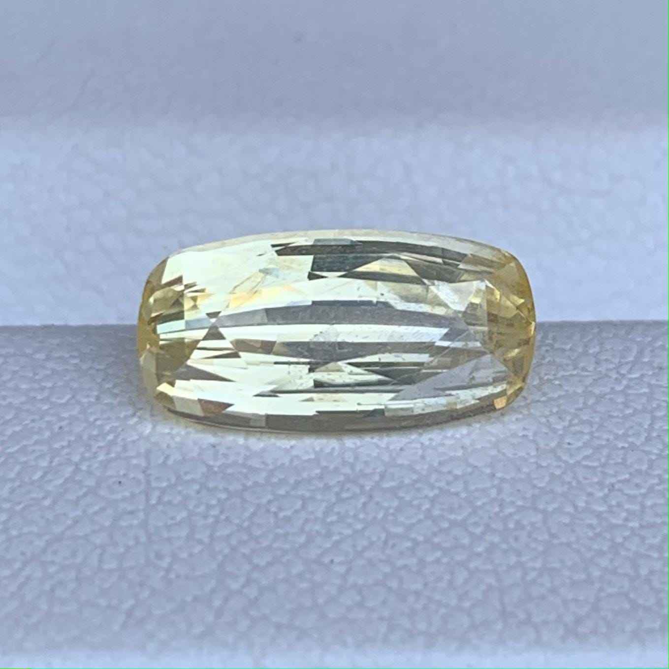Bi-Color Yellow Sapphire 3.10ct Unheated  Natural Long Cushion Cut Sapphire Gemstone