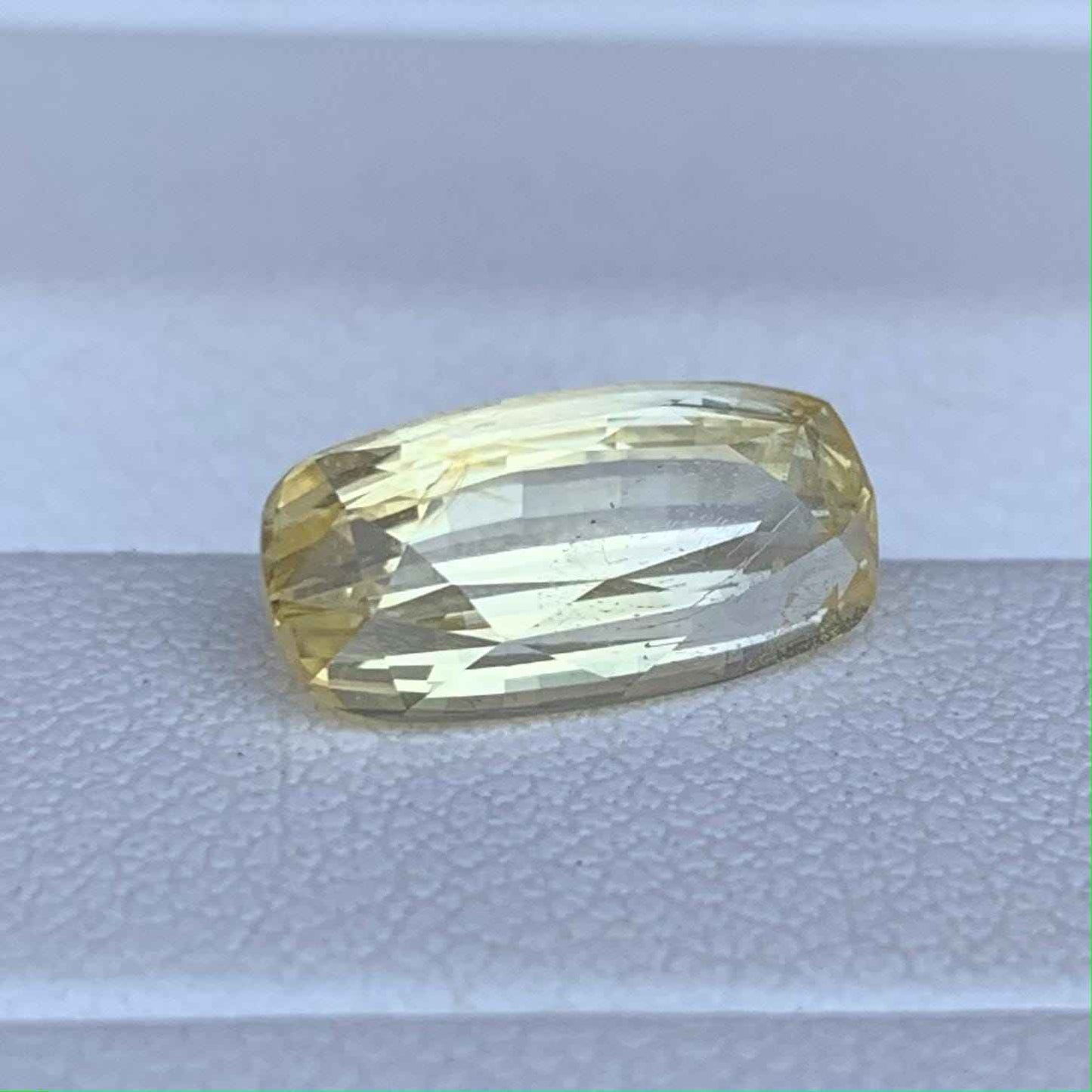 Bi-Color Yellow Sapphire 3.10ct Unheated  Natural Long Cushion Cut Sapphire Gemstone