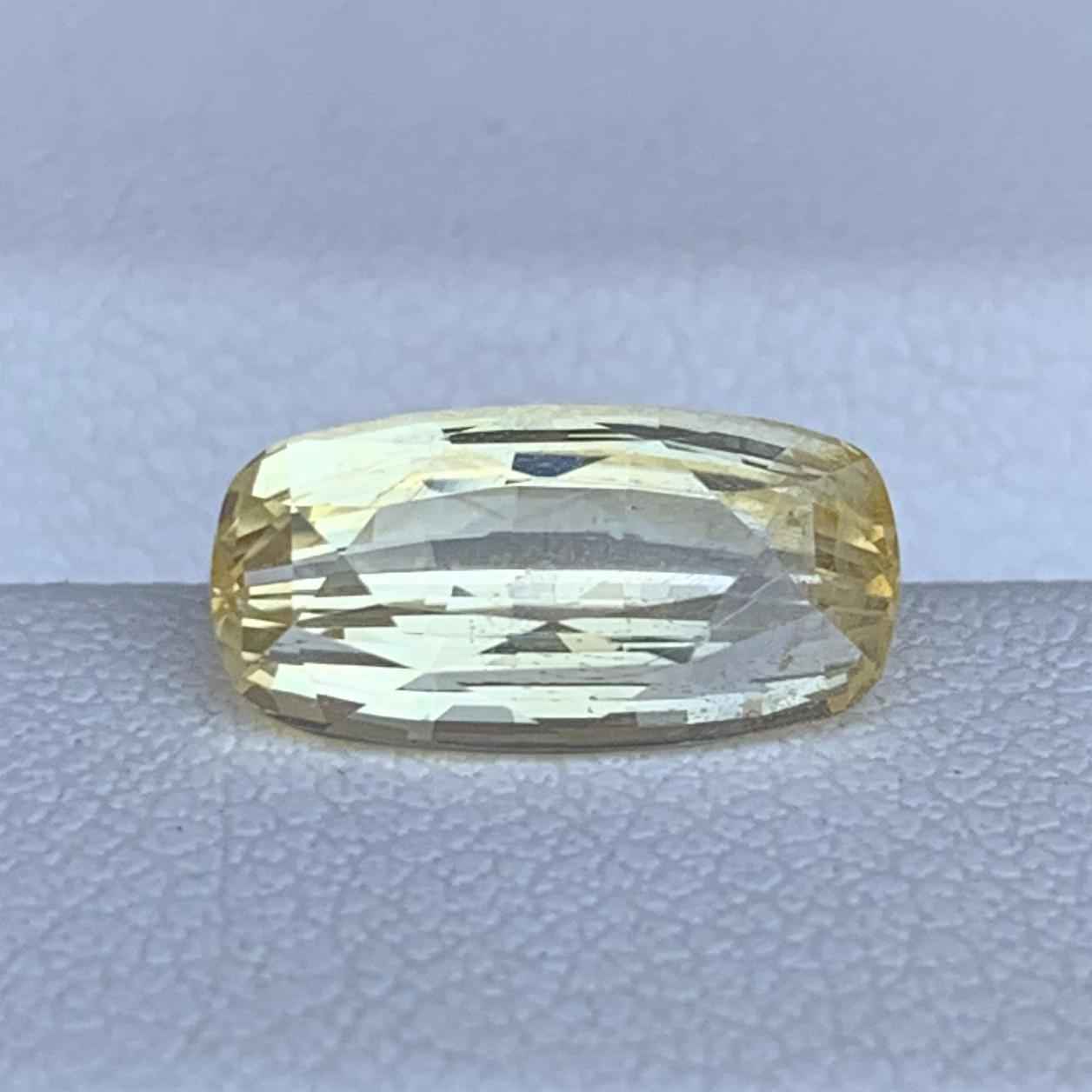 Bi-Color Yellow Sapphire 3.10ct Unheated  Natural Long Cushion Cut Sapphire Gemstone