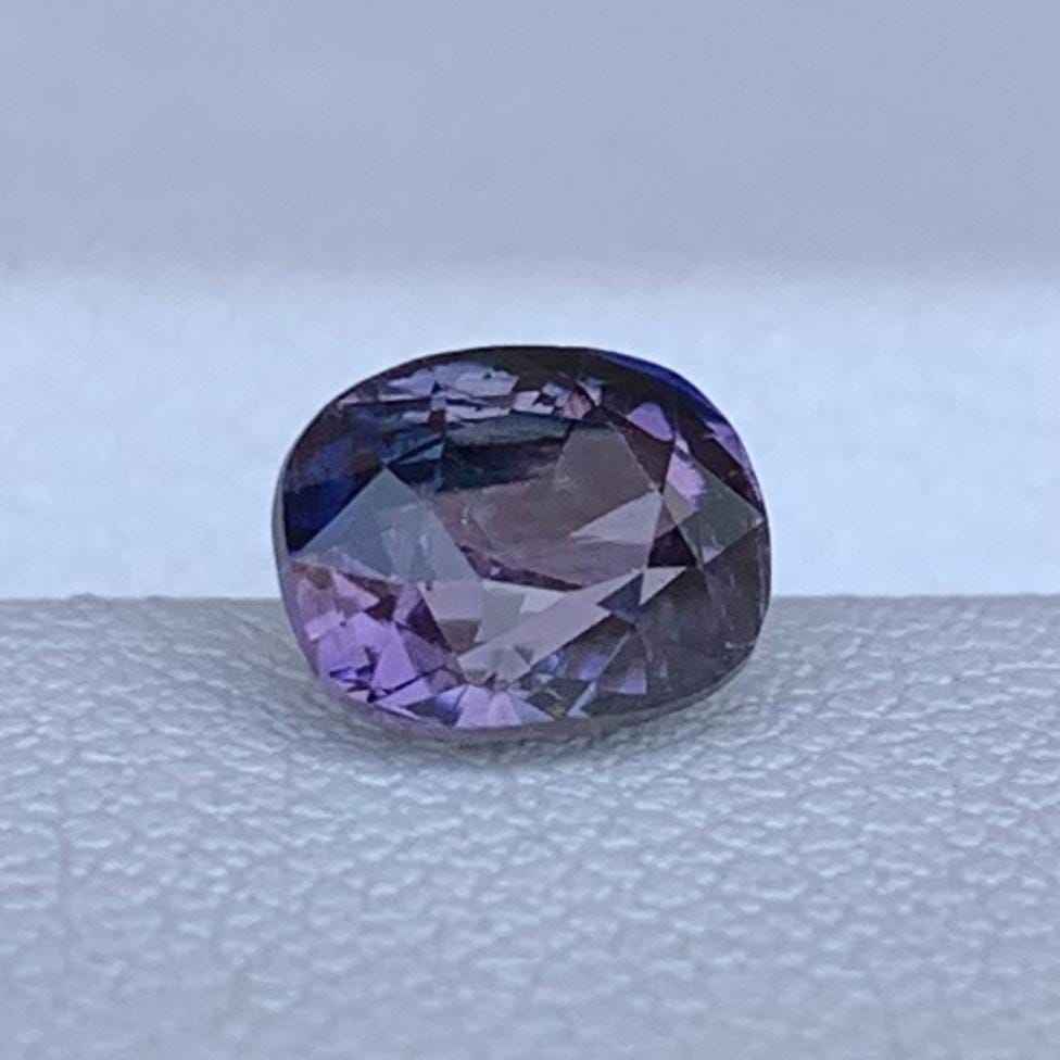 Bi-Color Purple Sapphire 1.21ct Unheated  Natural Cushion Cut Two-Tone Sapphire Gemstone