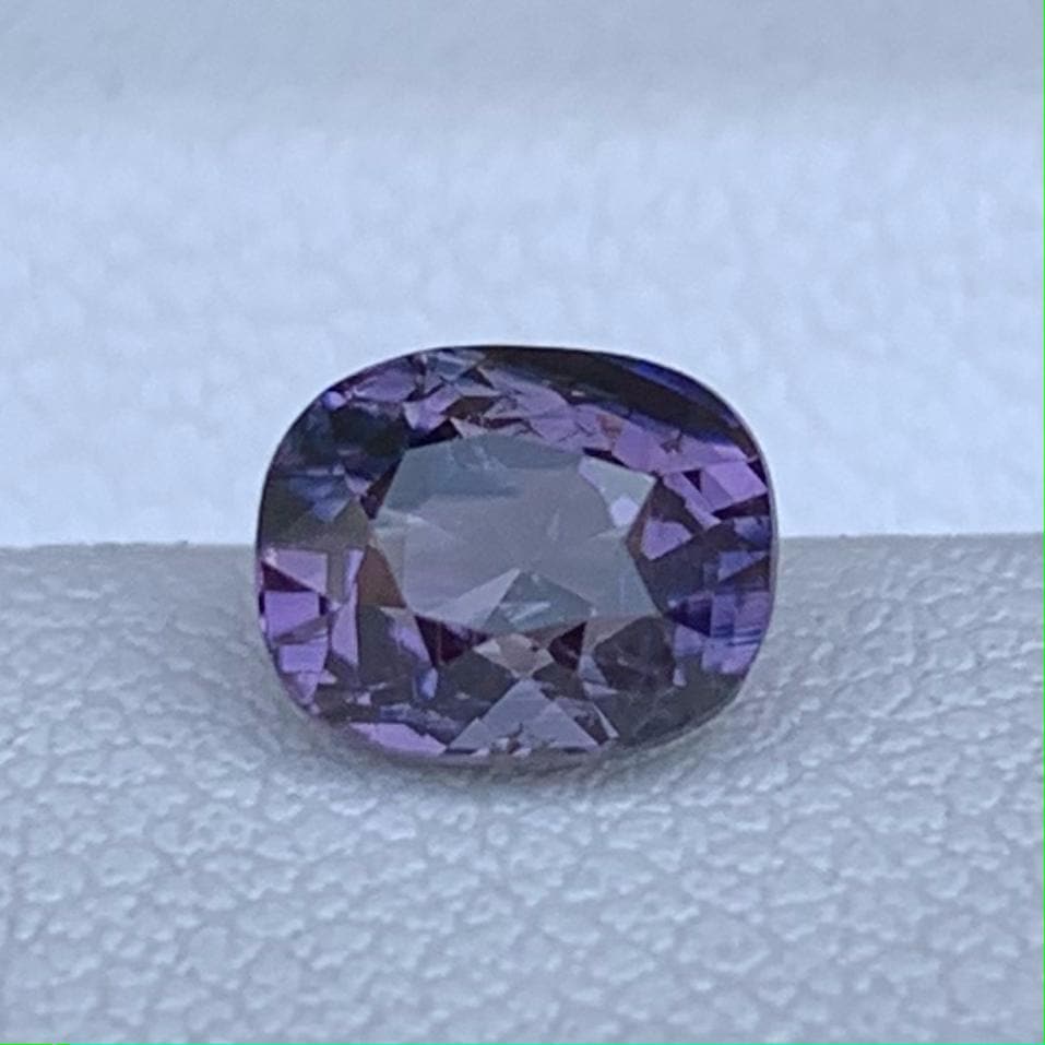 Bi-Color Purple Sapphire 1.21ct Unheated  Natural Cushion Cut Two-Tone Sapphire Gemstone