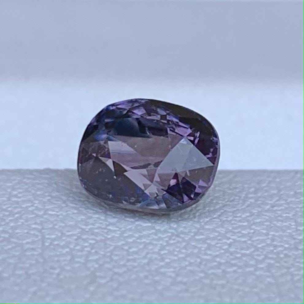 Bi-Color Purple Sapphire 1.21ct Unheated  Natural Cushion Cut Two-Tone Sapphire Gemstone