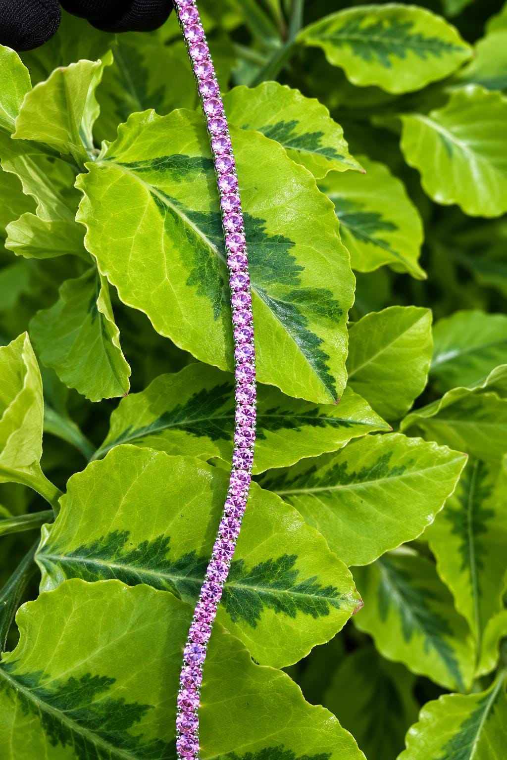 Natural Pink Sapphire Tennis Bracelet – Sterling Silver