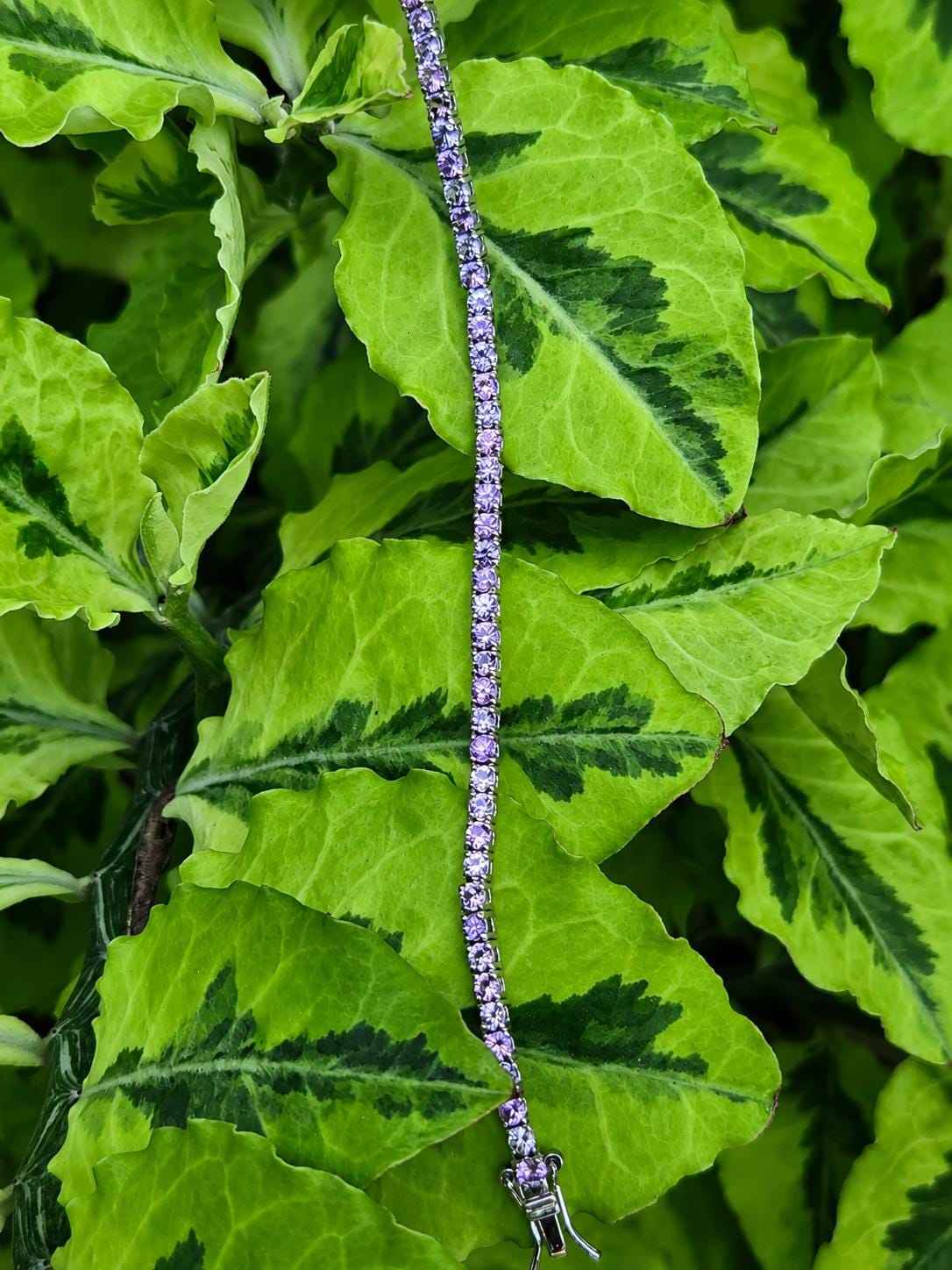 Lavender Sapphire Tennis Bracelet – Sterling Silver