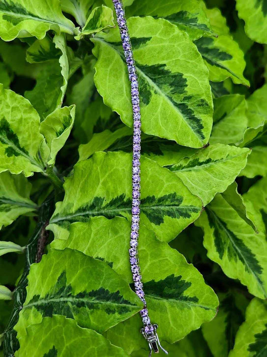 Lavender Sapphire Tennis Bracelet – Sterling Silver