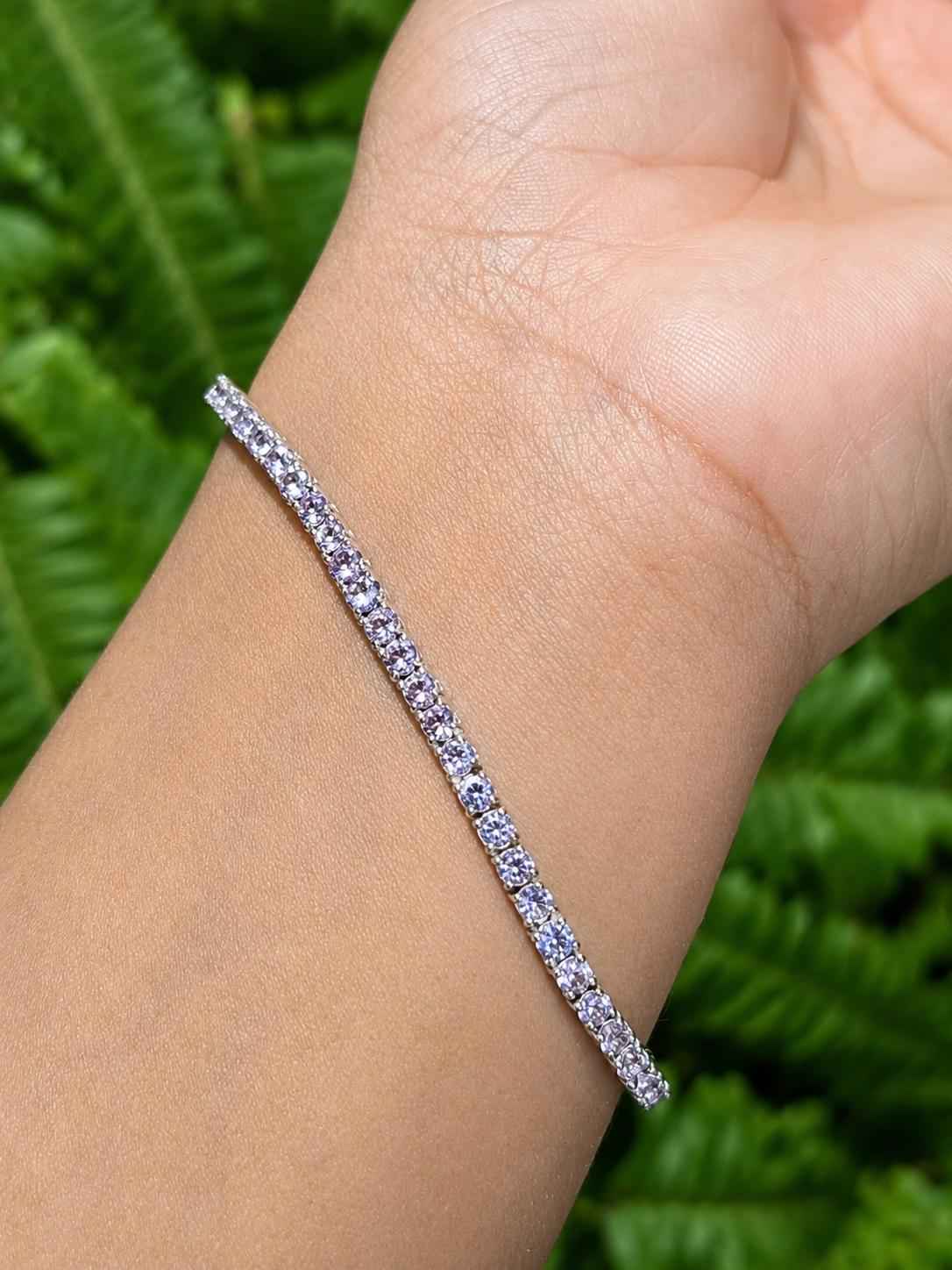 Lavender Sapphire Tennis Bracelet – Sterling Silver