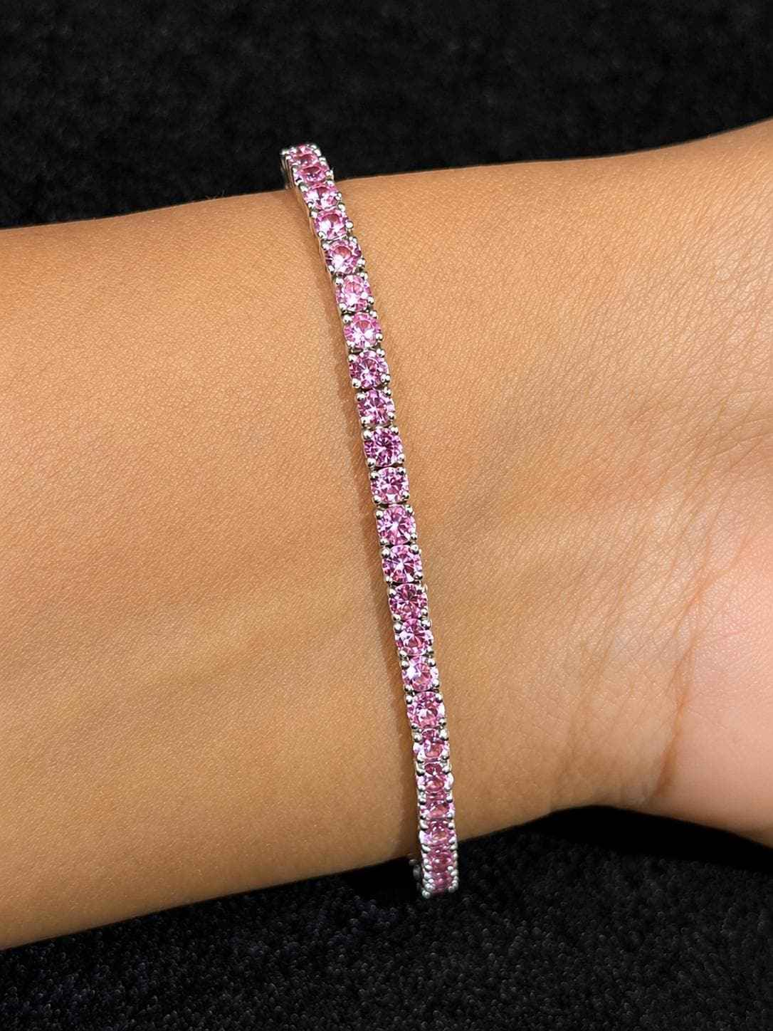 Rose Bloom Sapphire Bracelet – Sterling Silver