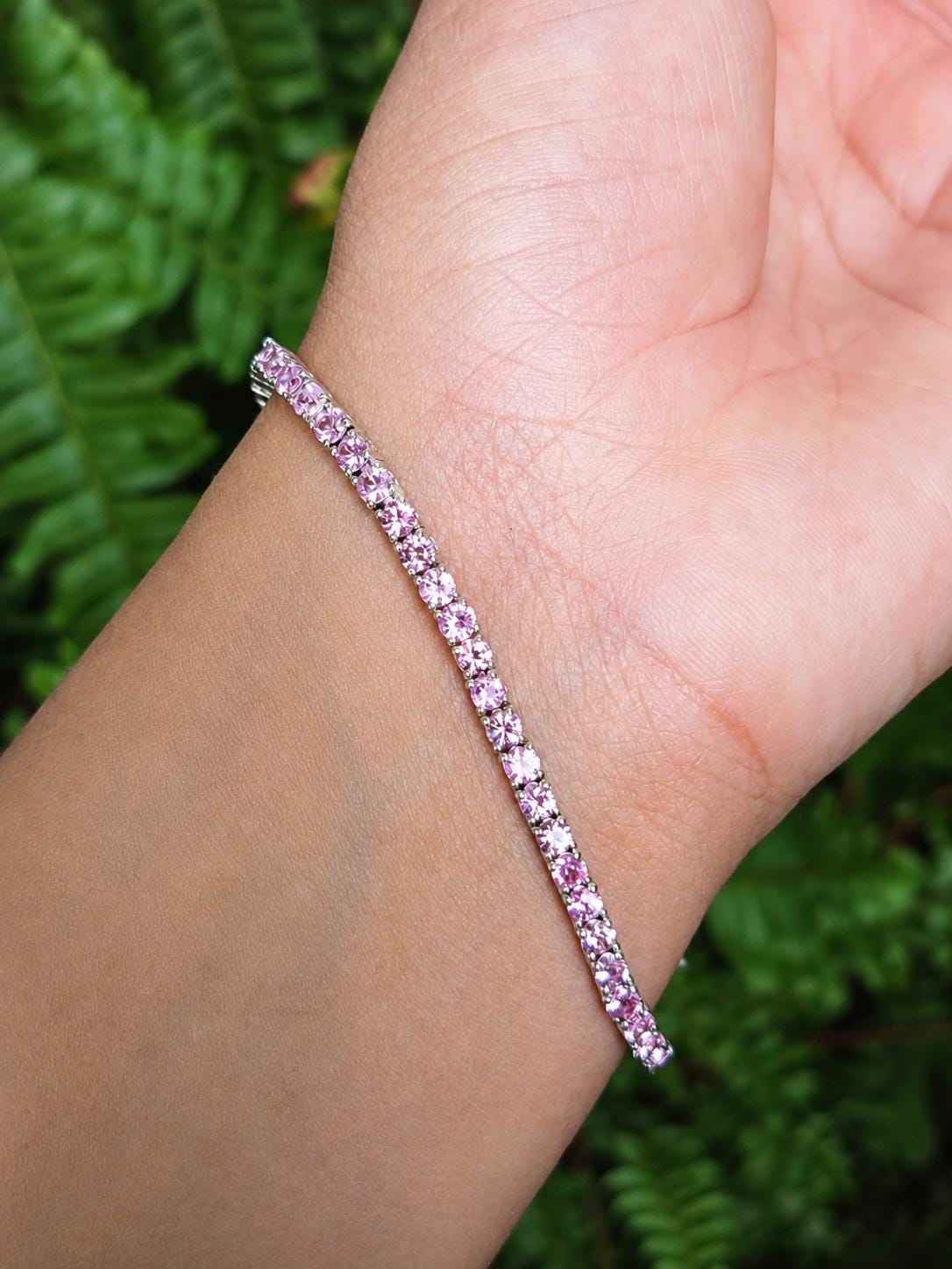 Rose Bloom Sapphire Bracelet – Sterling Silver