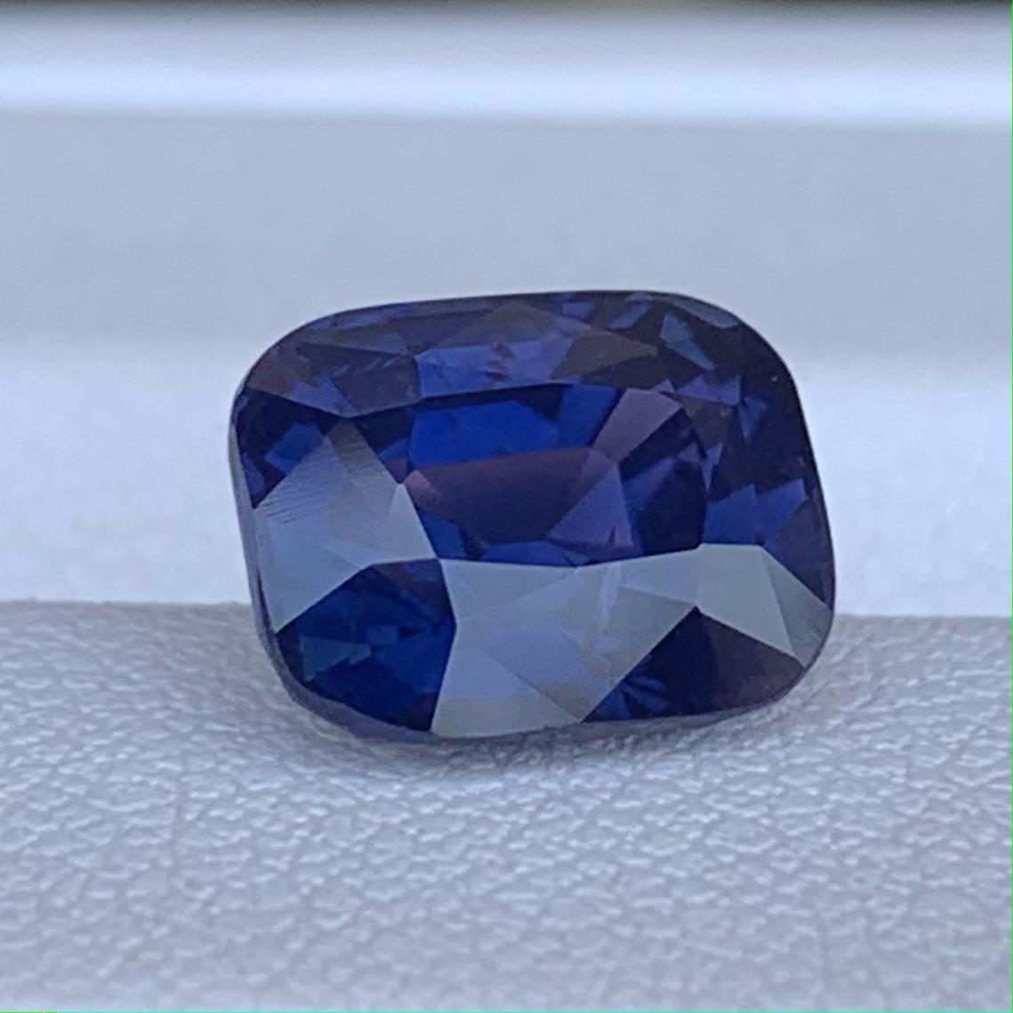 Color Change Royal Blue Sapphire 3.51ct Heated  Natural Cushion Cut Blue to Purple Sapphire Gemstone