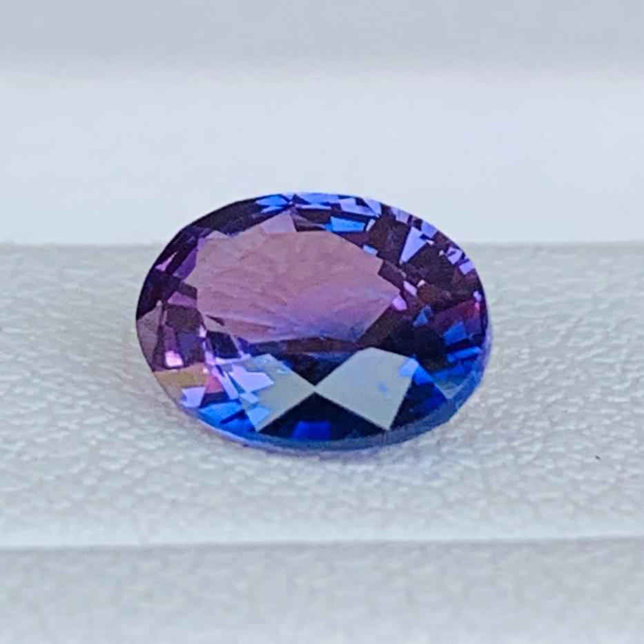 Peacock Bi-Color Sapphire 1.13ct Unheated  Natural Oval Cut Rare Sapphire Gemstone