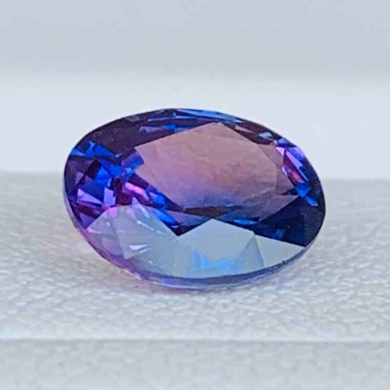 Peacock Bi-Color Sapphire 1.13ct Unheated  Natural Oval Cut Rare Sapphire Gemstone