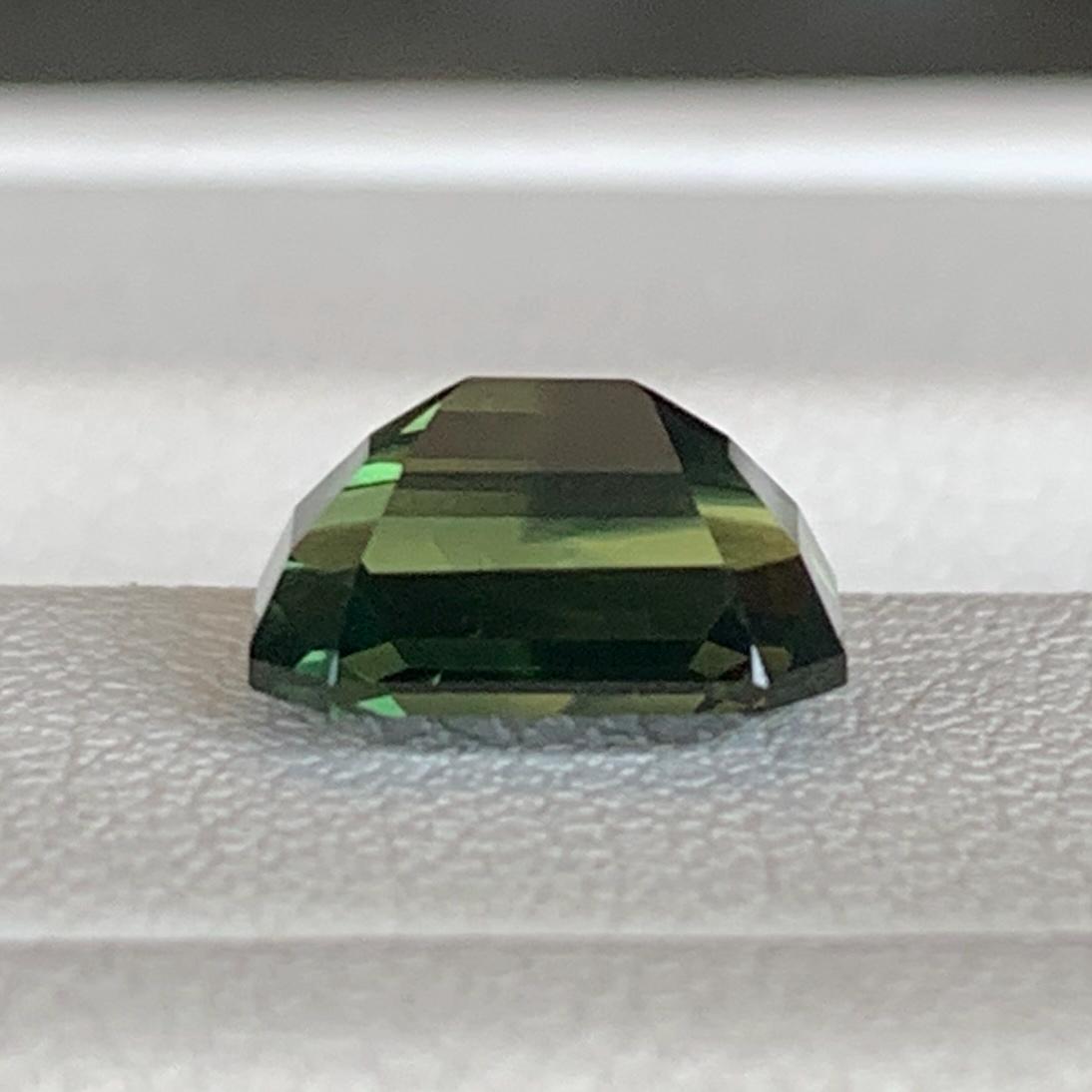 Green Bi-Color Sapphire 2.31ct Heated  Natural Emerald Cut Two-Tone Sapphire Gemstone