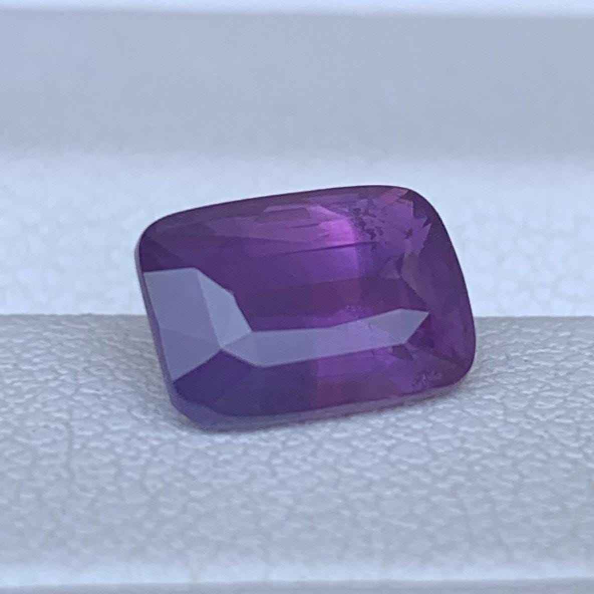 Opalescent Purple Sapphire 2.09ct Heated  Natural Cushion Cut Rare Sapphire Gemstone