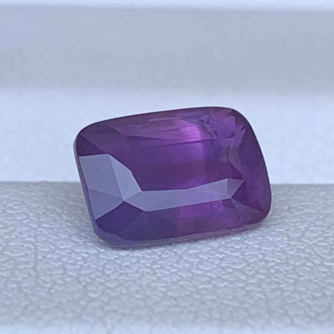 Opalescent Purple Sapphire 2.09ct Heated  Natural Cushion Cut Rare Sapphire Gemstone