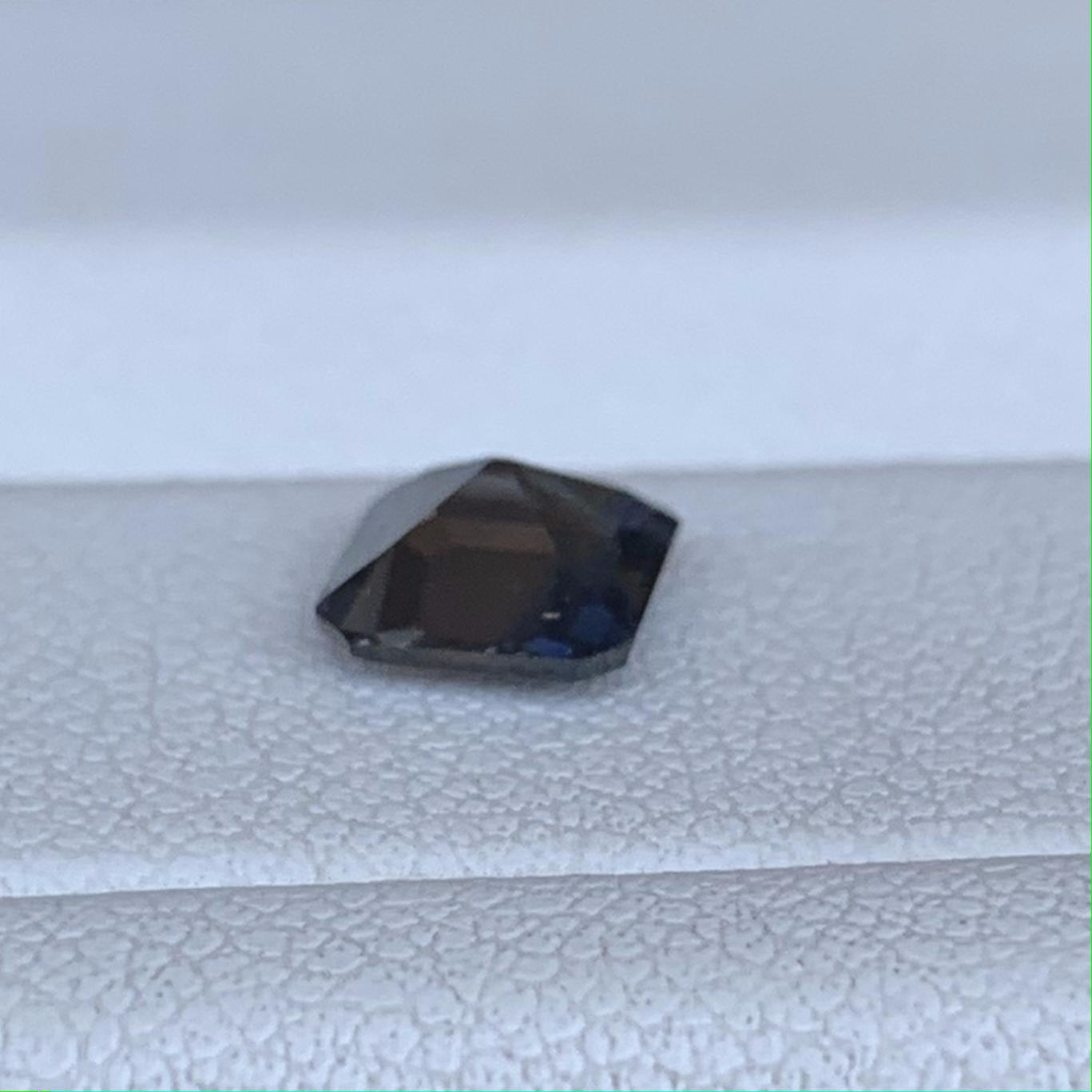 Bi-Color Sapphire 1.08ct Unheated  Natural Emerald Cut Two-Tone Sapphire Gemstone