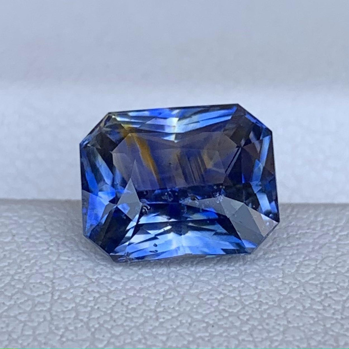 Blue Bi-Color Sapphire 3.45ct Heated  Natural Radiant Cut Two-Tone Sapphire Gemstone