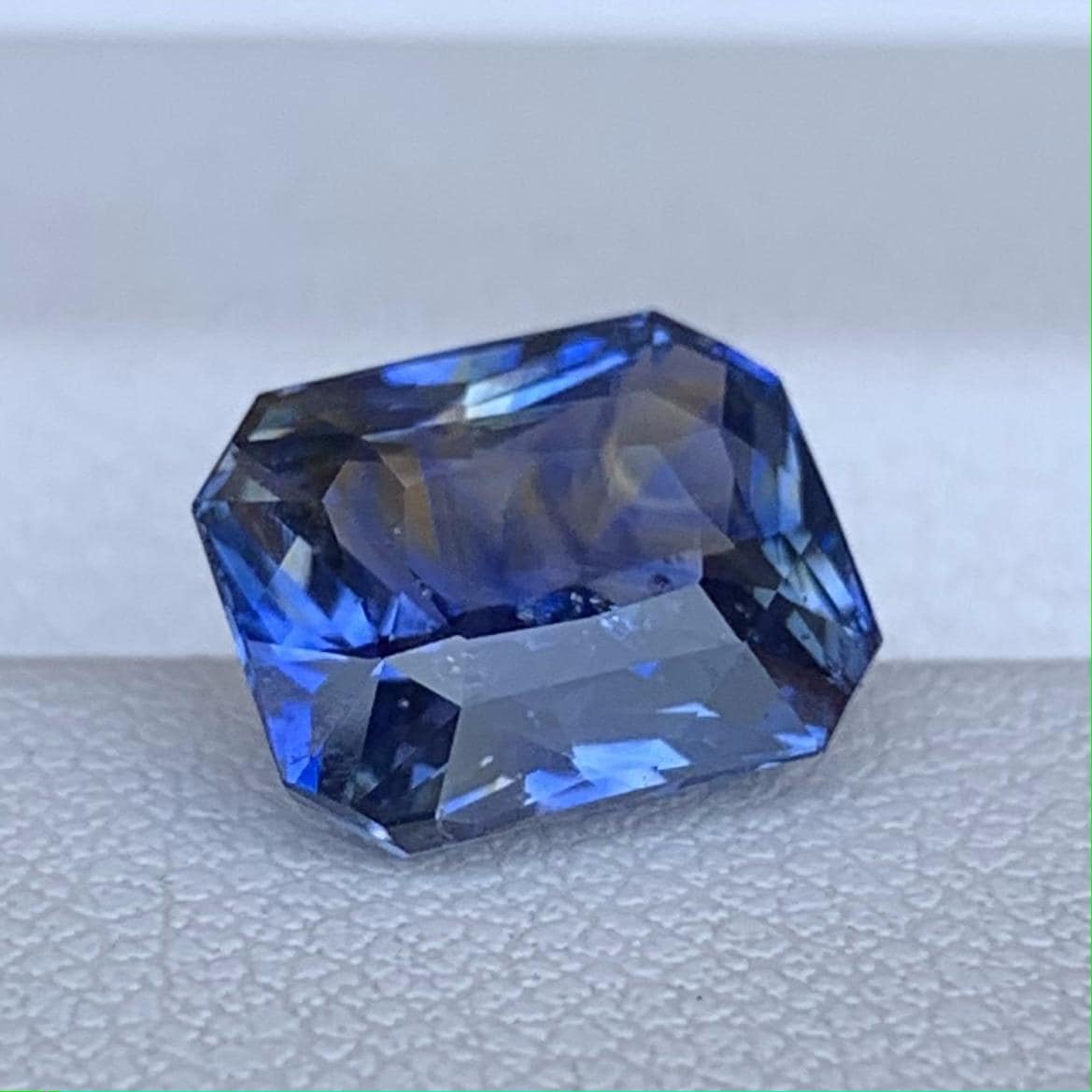 Blue Bi-Color Sapphire 3.45ct Heated  Natural Radiant Cut Two-Tone Sapphire Gemstone