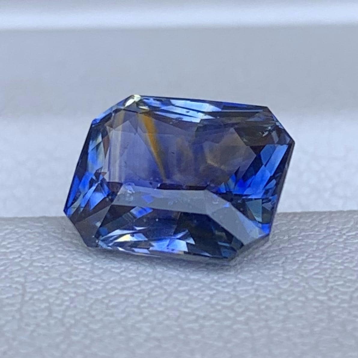 Blue Bi-Color Sapphire 3.45ct Heated  Natural Radiant Cut Two-Tone Sapphire Gemstone