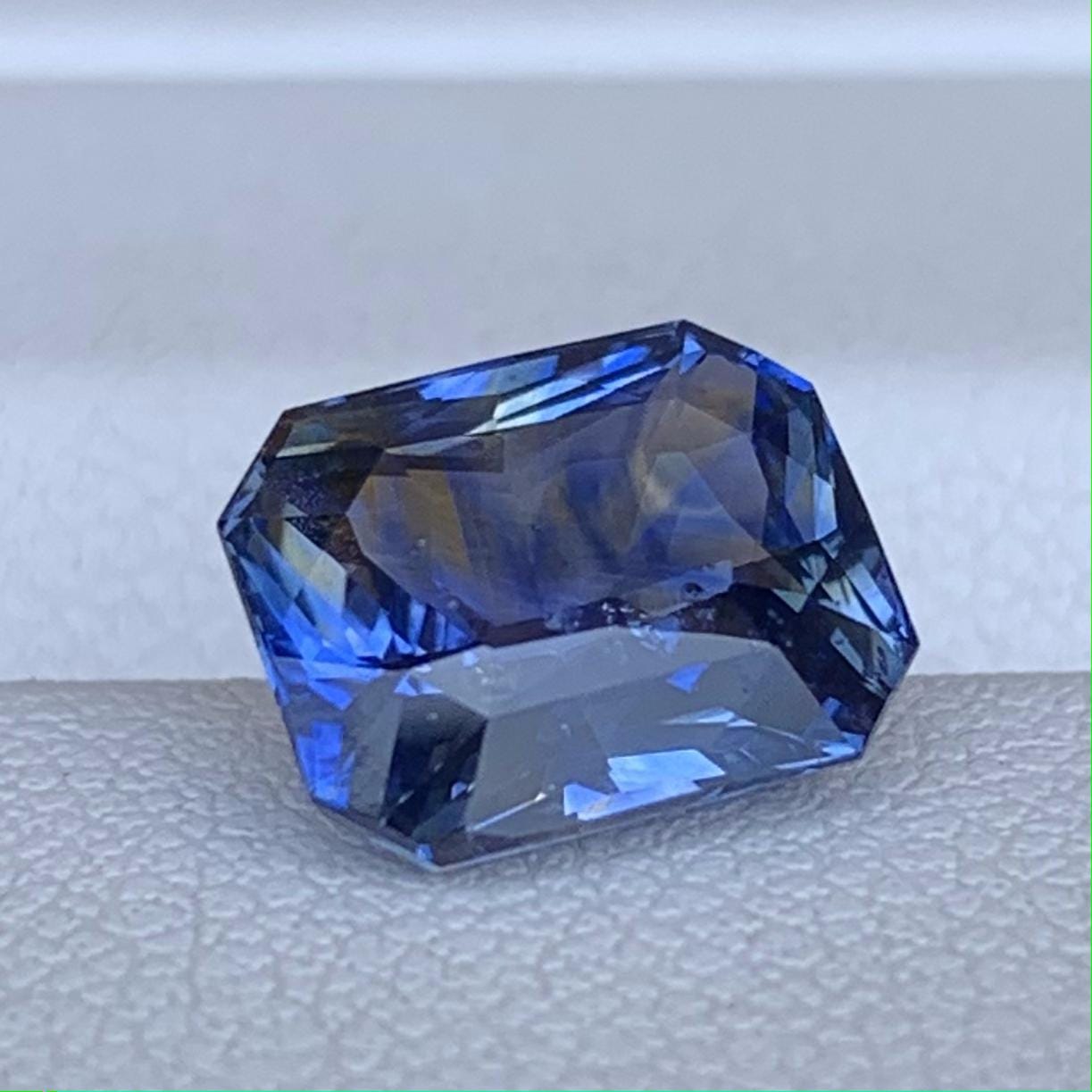 Blue Bi-Color Sapphire 3.45ct Heated  Natural Radiant Cut Two-Tone Sapphire Gemstone