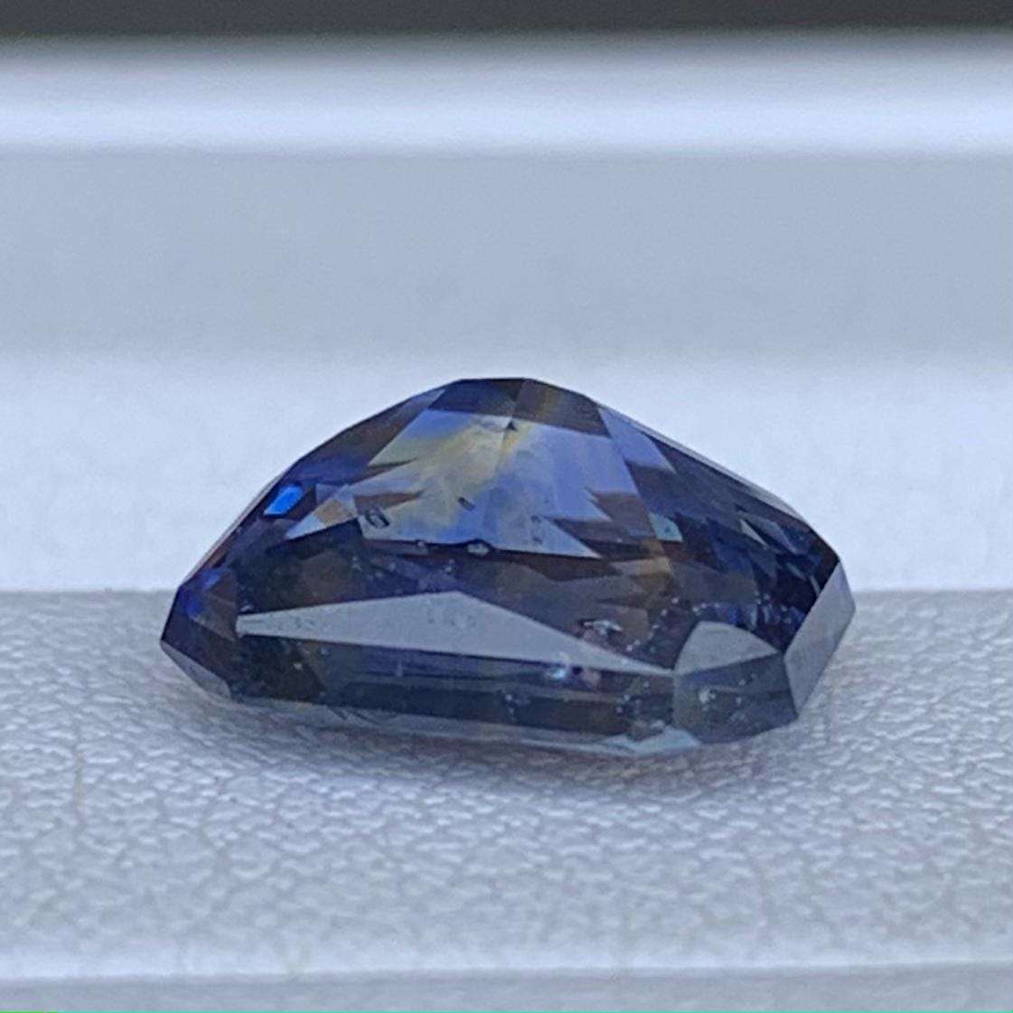 Blue Bi-Color Sapphire 3.45ct Heated  Natural Radiant Cut Two-Tone Sapphire Gemstone