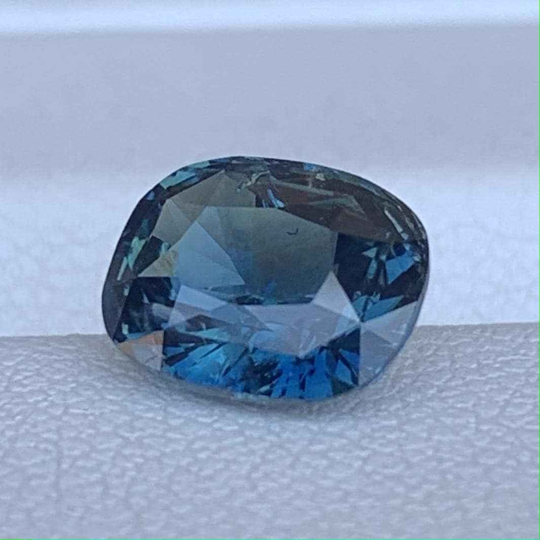 Teal Sapphire 2.65ct Unheated  Natural Cushion Cut Teal Sapphire Gemstone for Fine Jewelry