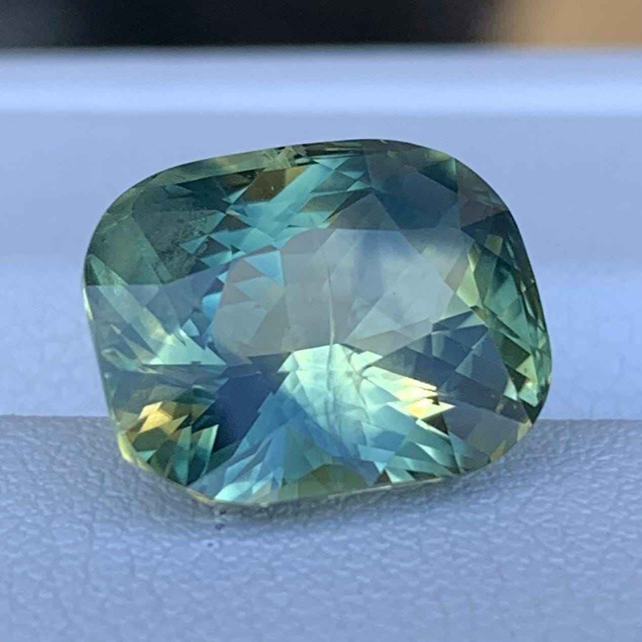 Natural Multi Color Sapphire - Unheated Cushion Cut Gem with a Rare Spectrum of Colors