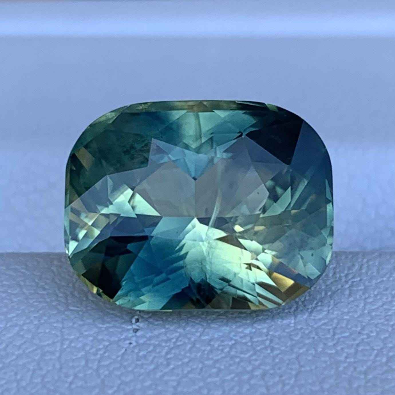 Natural Multi Color Sapphire - Unheated Cushion Cut Gem with a Rare Spectrum of Colors