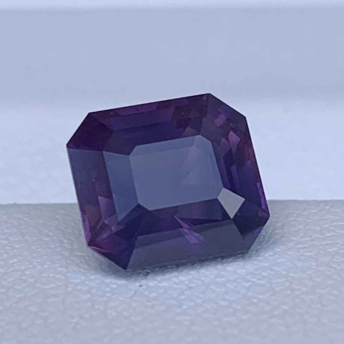 Purple Sapphire 3.00ct Heated  Natural Emerald Cut Violet Gemstone for Fine Jewelry