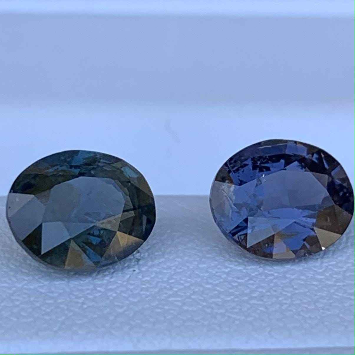 Bi-Color Spinel Mismatched Pair 2.93ct Total  Natural Purple, Blue & Green Gemstones for Fine Jewelry