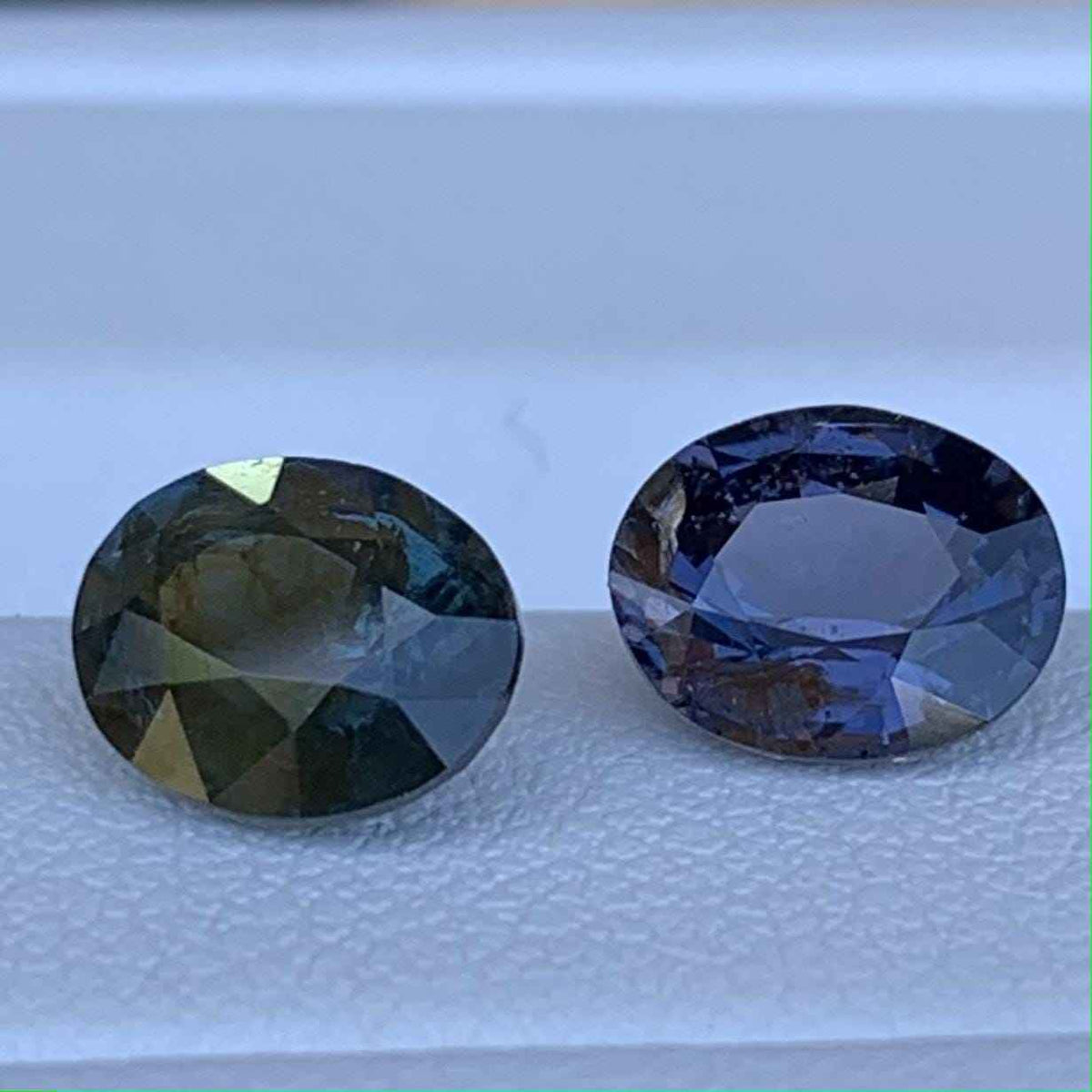 Bi-Color Spinel Mismatched Pair 2.93ct Total  Natural Purple, Blue & Green Gemstones for Fine Jewelry