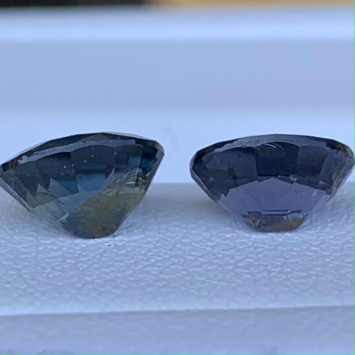 Bi-Color Spinel Mismatched Pair 2.93ct Total  Natural Purple, Blue & Green Gemstones for Fine Jewelry