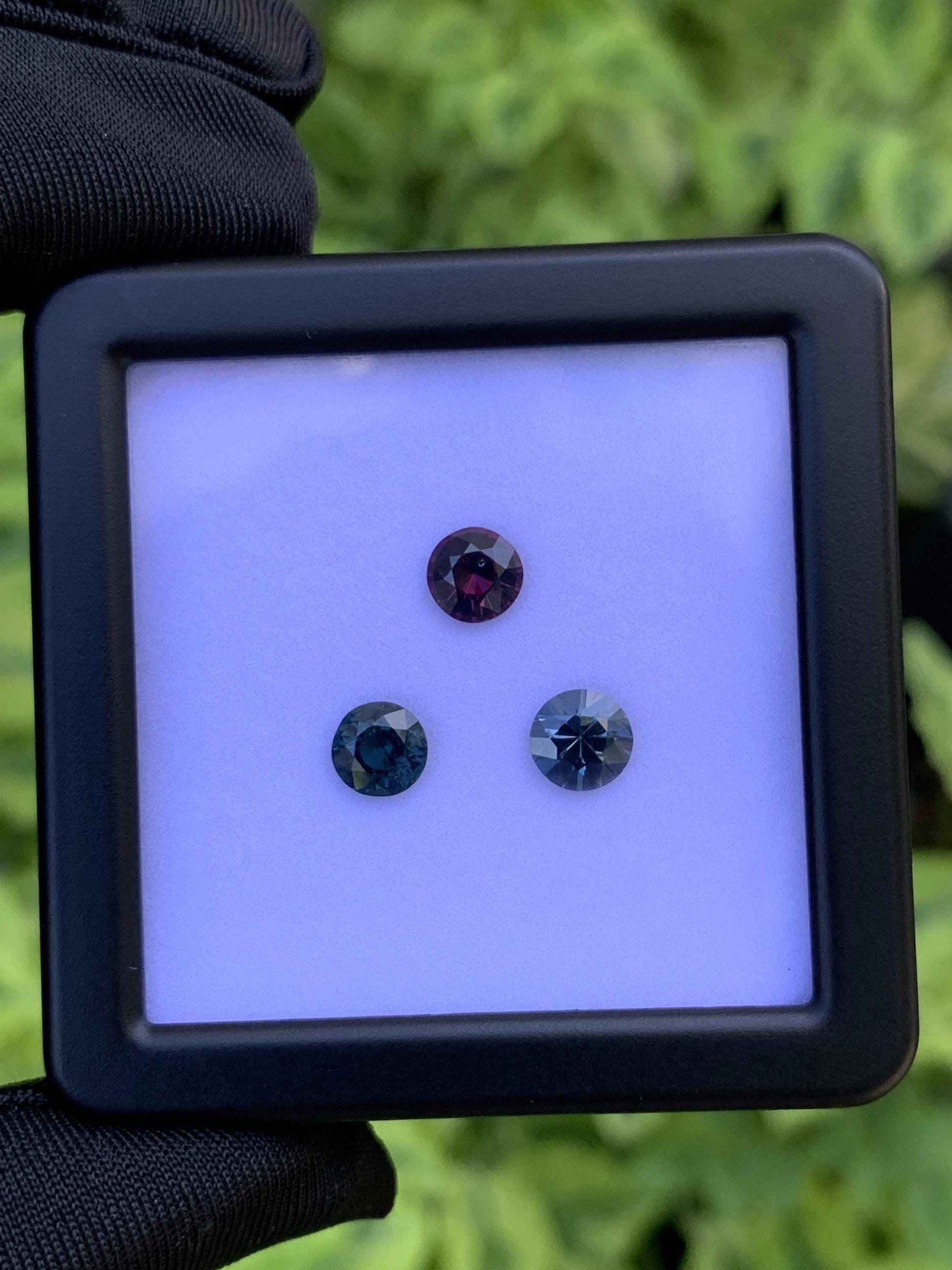 Natural Spinel Parcel 3.16ct Total  Set of 3 Round Cut Gemstones for Fine Jewelry