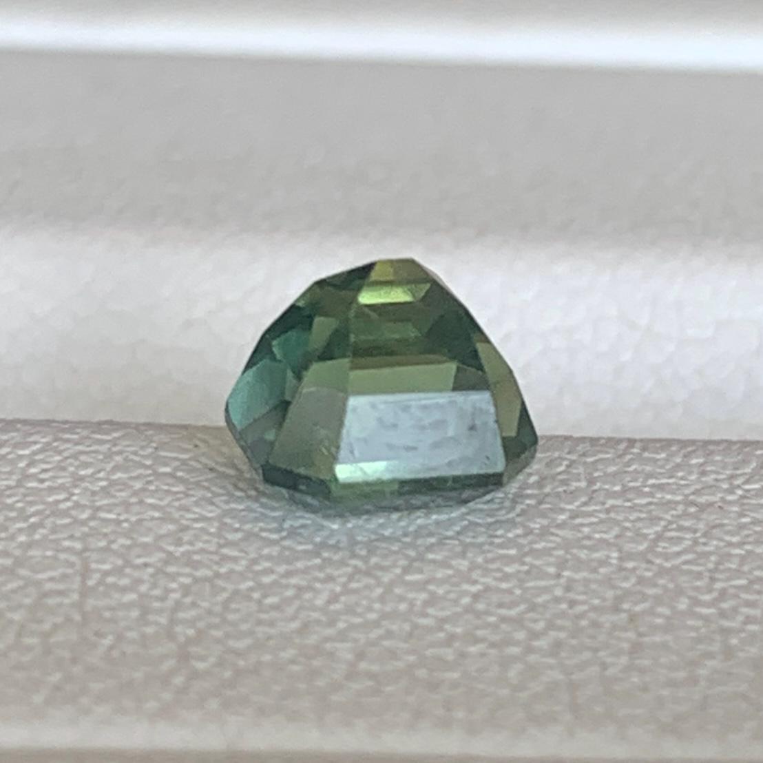 Green Sapphire 1.61ct Unheated  Natural Emerald Cut Green Sapphire Gemstone for Fine Jewelry