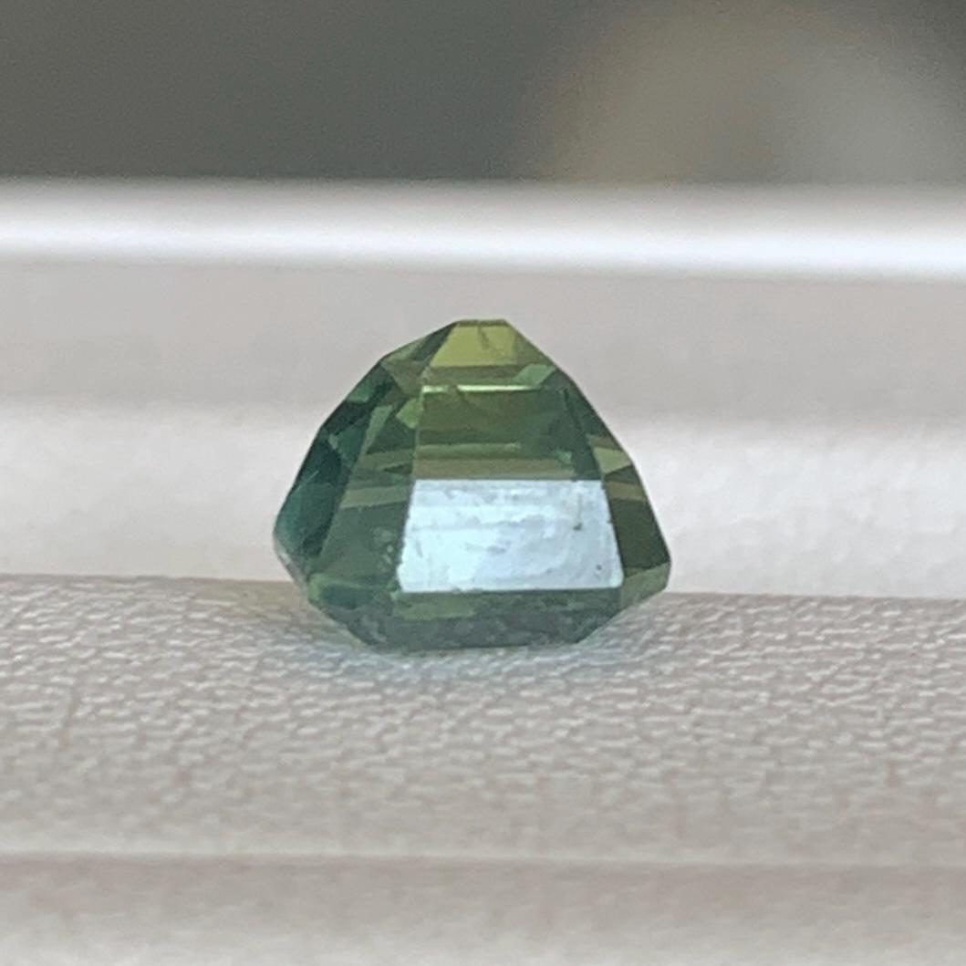 Green Sapphire 1.61ct Unheated  Natural Emerald Cut Green Sapphire Gemstone for Fine Jewelry