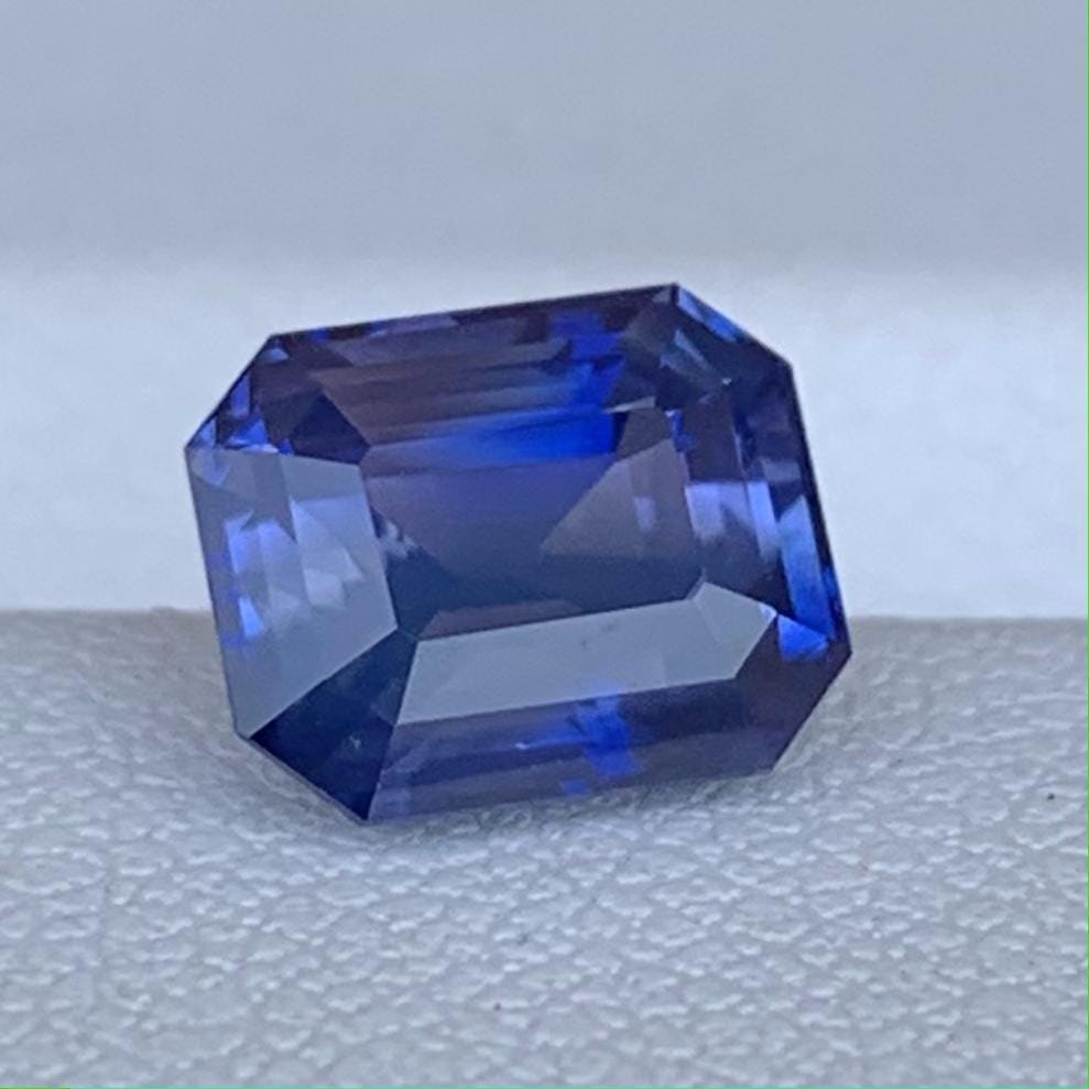 Bi-Color Blue Sapphire 2.71ct Natural Heated  Emerald Cut Two-Tone Sapphire Gemstone for Fine Jewelry