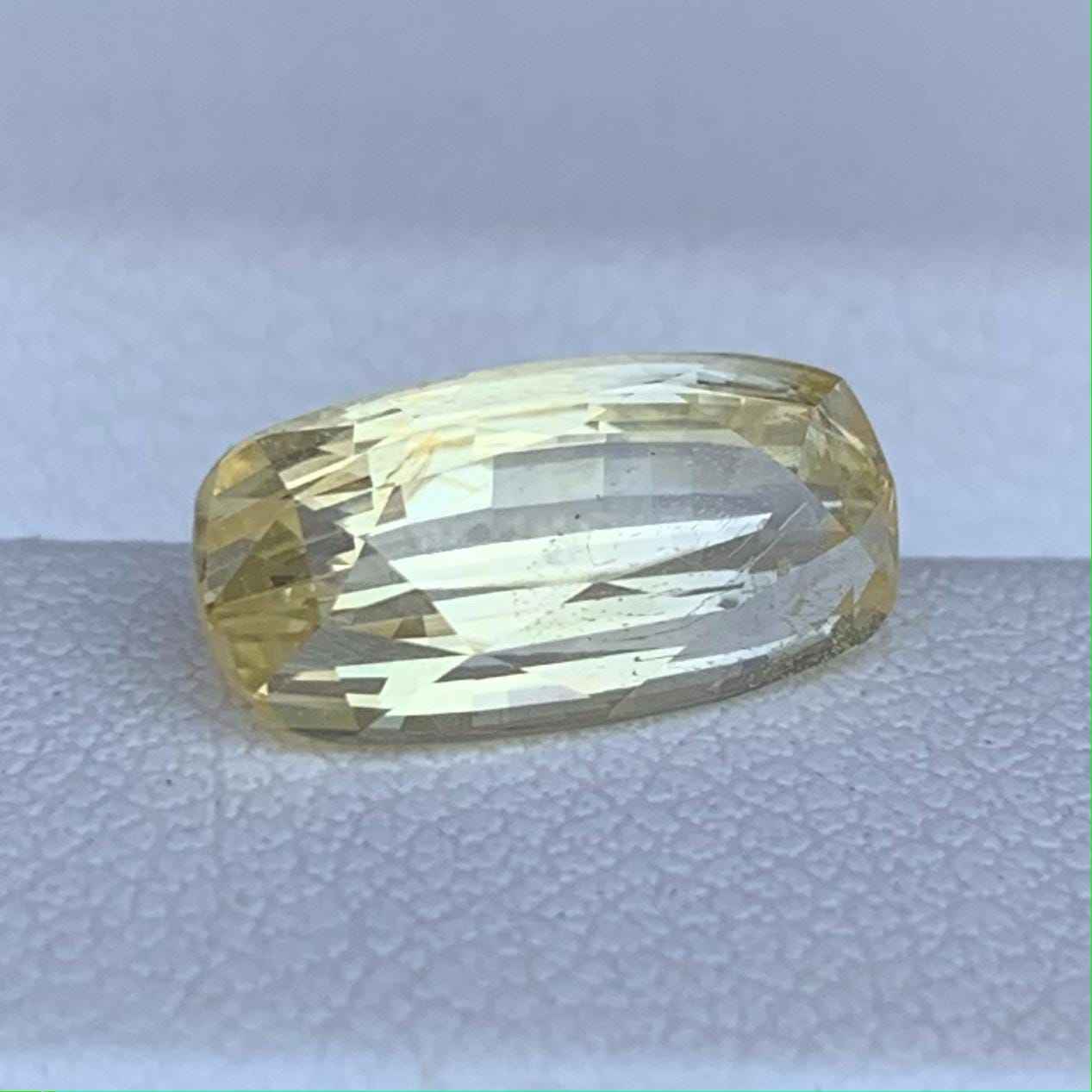 Bi-Color Yellow Sapphire 3.10ct Unheated  Natural Long Cushion Cut Sapphire Gemstone