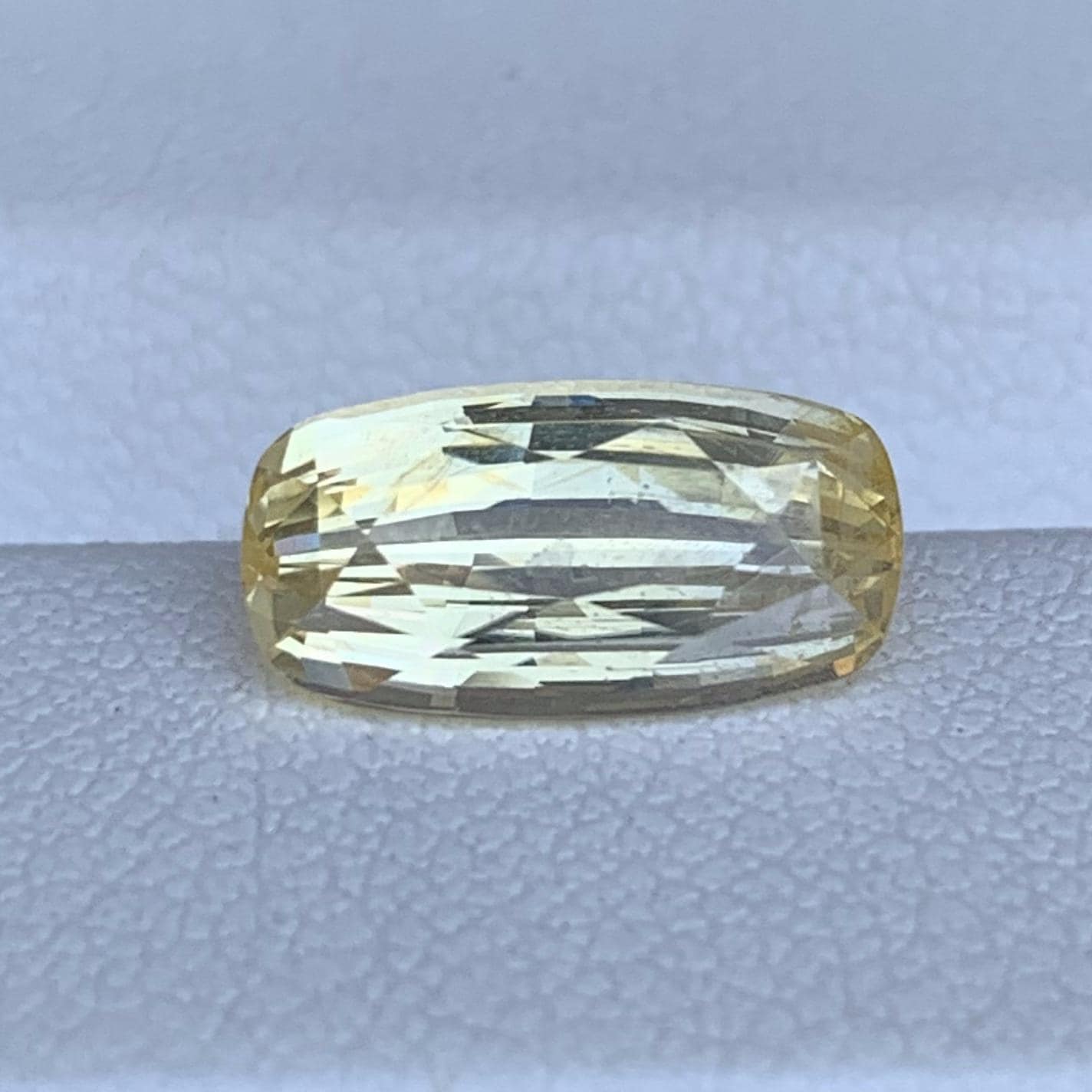 Bi-Color Yellow Sapphire 3.10ct Unheated  Natural Long Cushion Cut Sapphire Gemstone