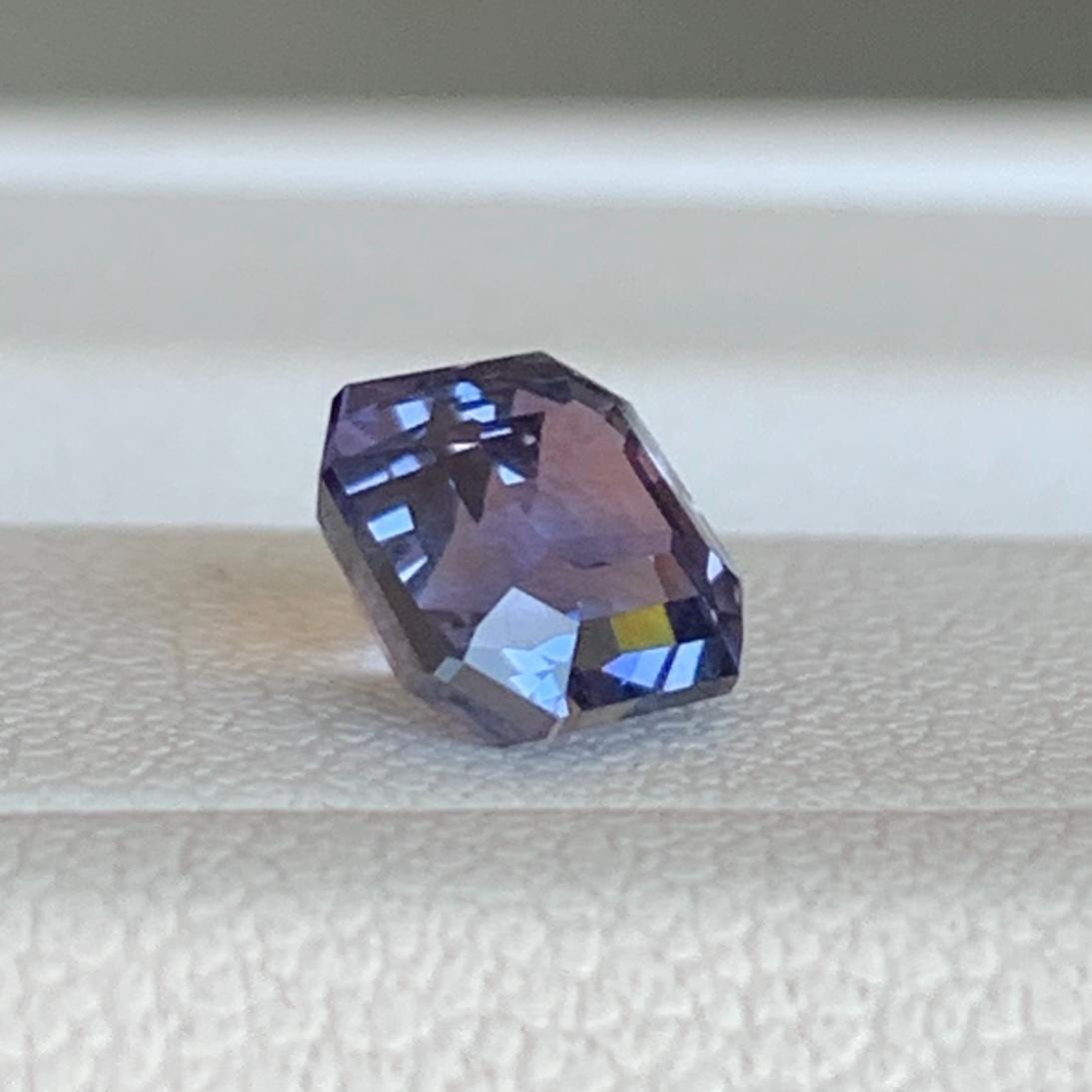 Purple Blue Bi-Color Sapphire 1.54ct Unheated  Natural Emerald Cut Two-Tone Sapphire Gemstone