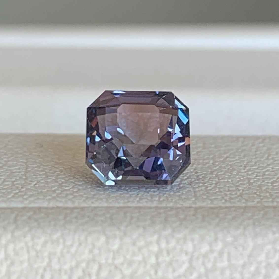 Purple Blue Bi-Color Sapphire 1.54ct Unheated  Natural Emerald Cut Two-Tone Sapphire Gemstone
