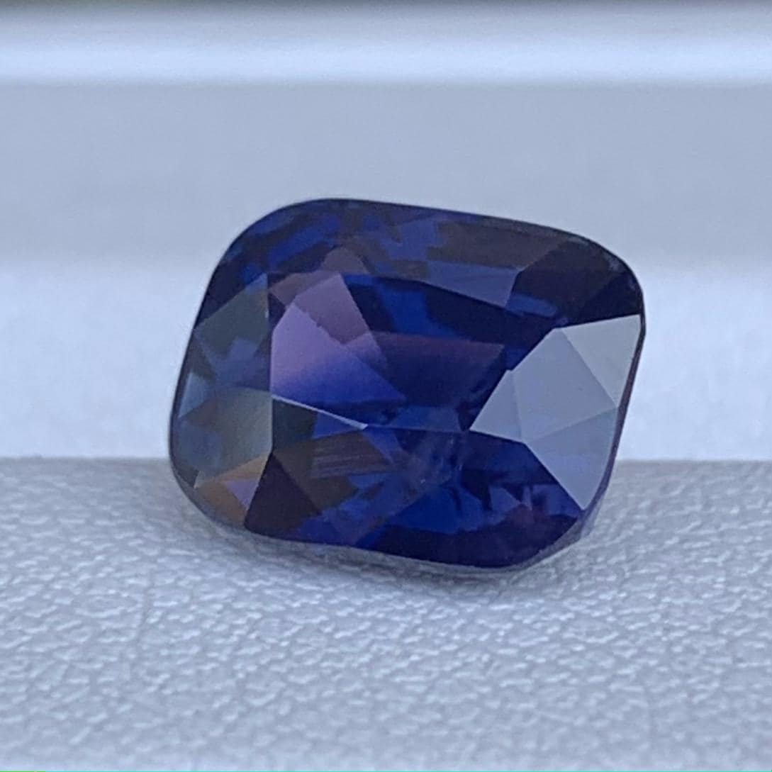 Color Change Royal Blue Sapphire 3.51ct Heated  Natural Cushion Cut Blue to Purple Sapphire Gemstone