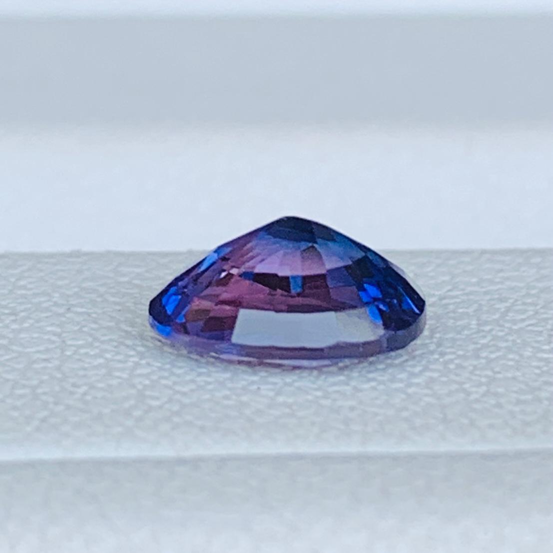 Peacock Bi-Color Sapphire 1.13ct Unheated  Natural Oval Cut Rare Sapphire Gemstone