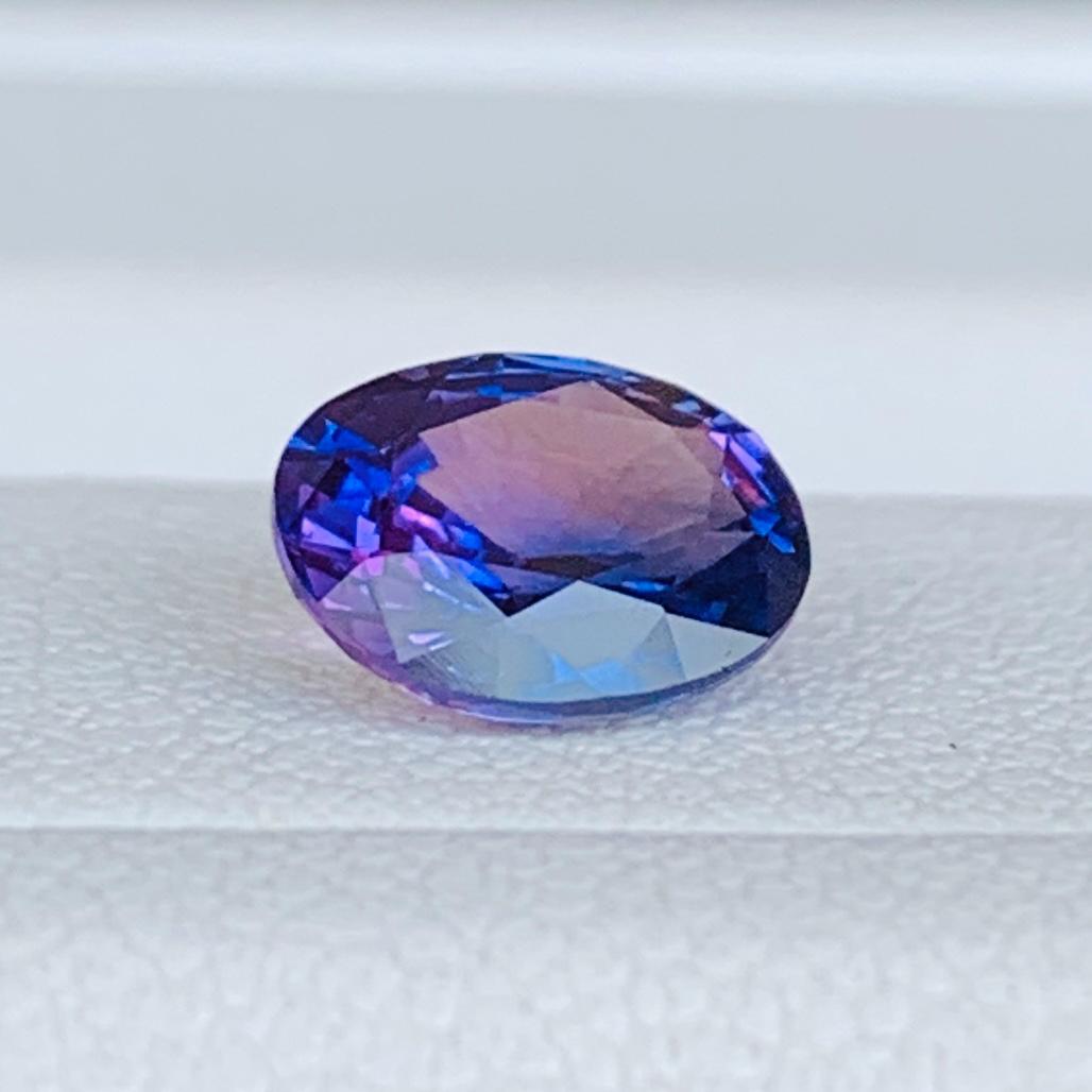 Peacock Bi-Color Sapphire 1.13ct Unheated  Natural Oval Cut Rare Sapphire Gemstone