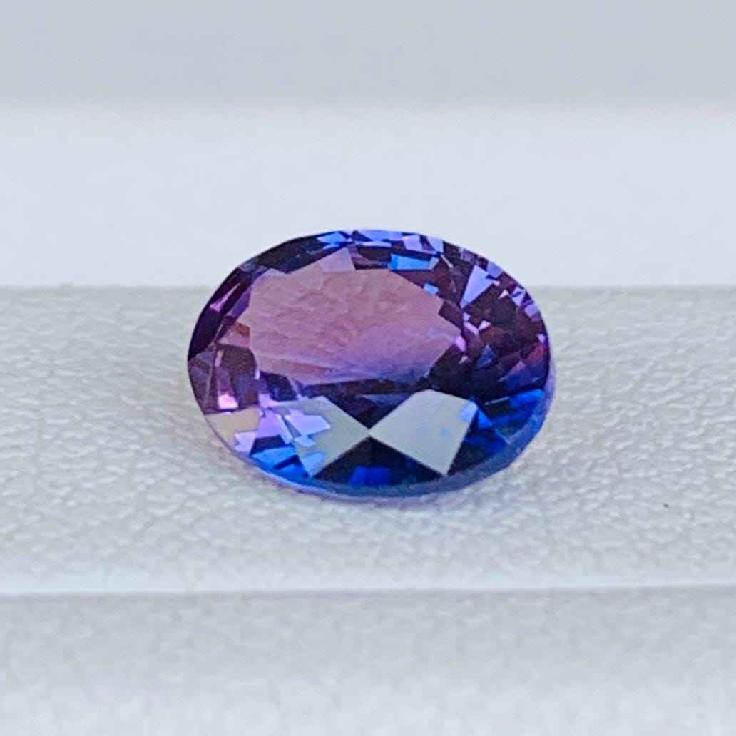 Peacock Bi-Color Sapphire 1.13ct Unheated  Natural Oval Cut Rare Sapphire Gemstone