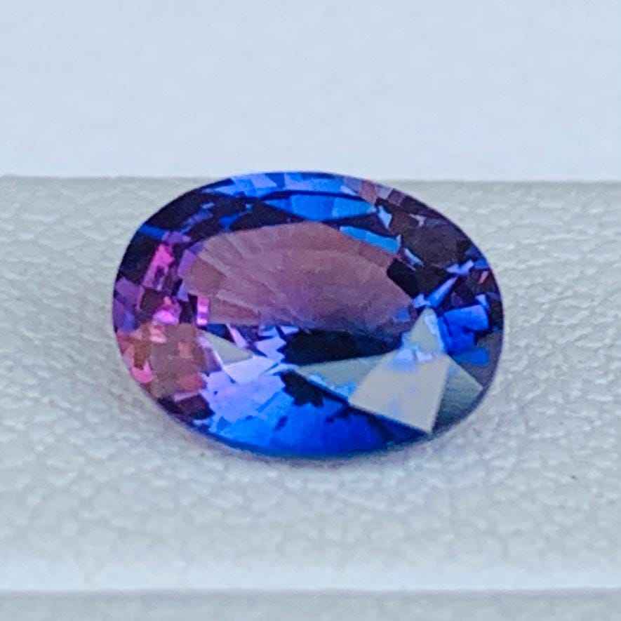 Peacock Bi-Color Sapphire 1.13ct Unheated  Natural Oval Cut Rare Sapphire Gemstone