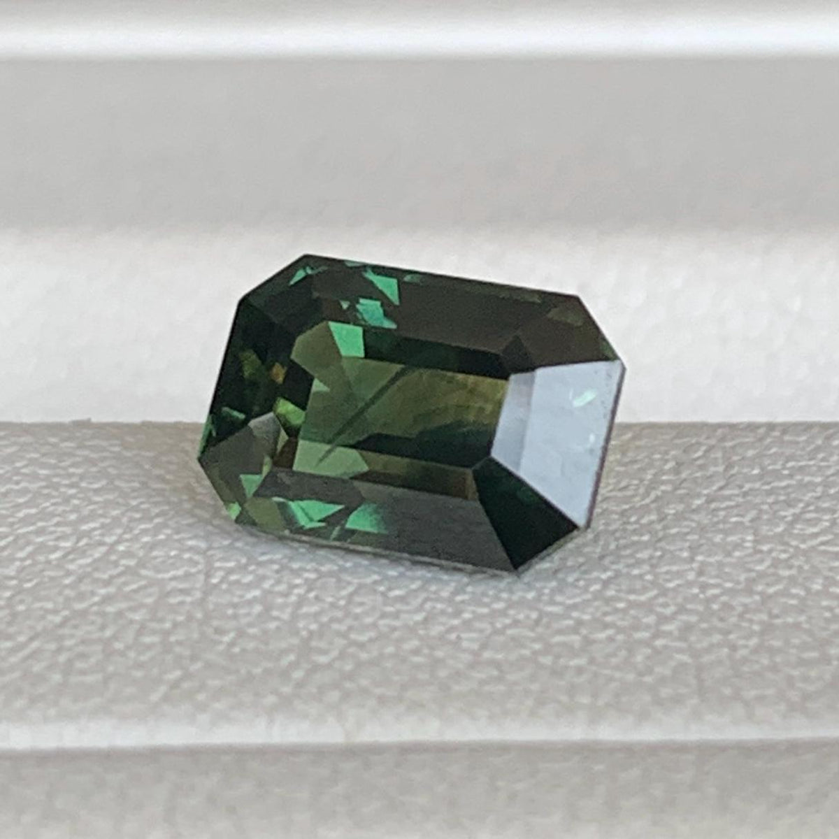 Green Bi-Color Sapphire 2.31ct Heated  Natural Emerald Cut Two-Tone Sapphire Gemstone