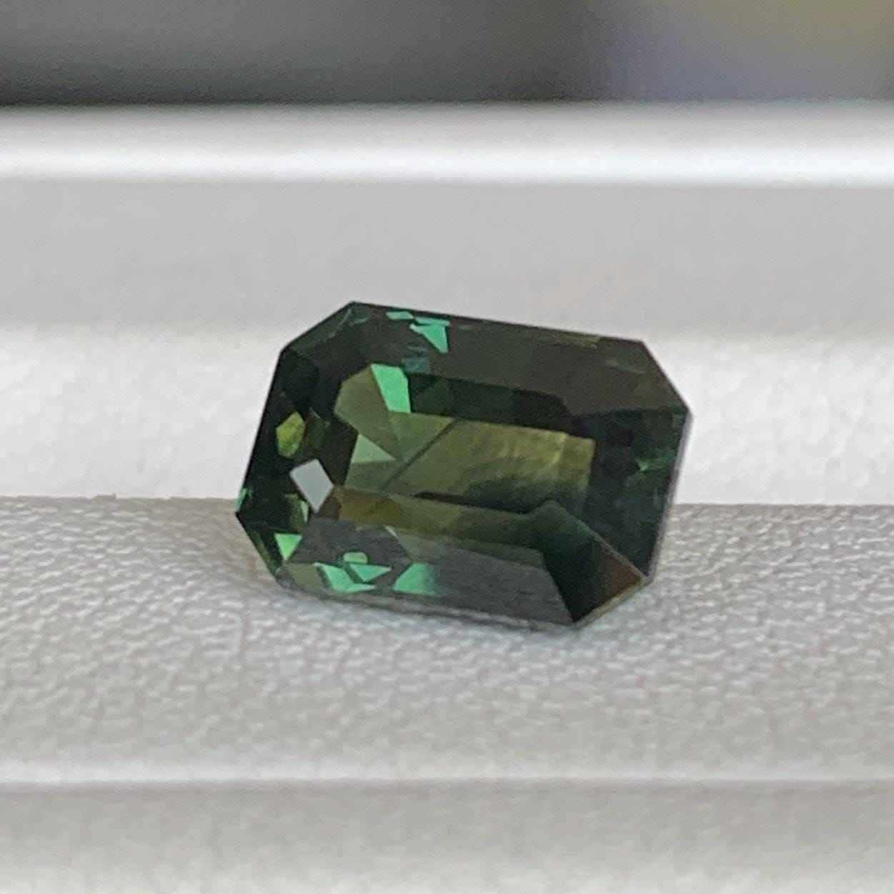 Green Bi-Color Sapphire 2.31ct Heated  Natural Emerald Cut Two-Tone Sapphire Gemstone